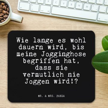 Mr. & Mrs. Panda Mauspad Wie lange es wohl... - Schwarz - Geschenk, Couch, Spruch, PC Zubehör, (1-St)