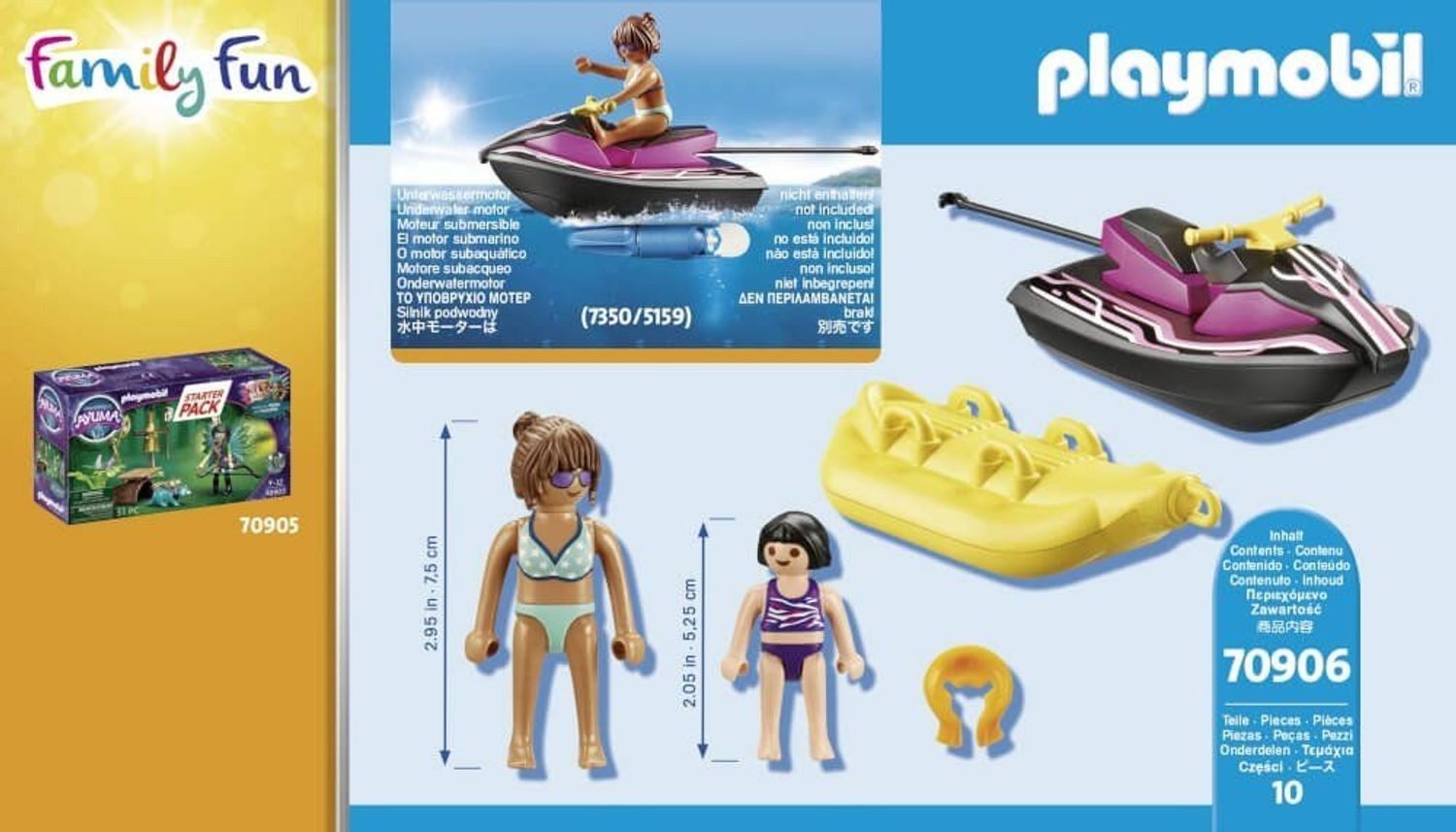 Playmobil® Family Fun Wasserscooter mit Bananenboot Starter Pack Konstruktions-Spielset, (Wasserscooter mit Bananenboot Starter Pack), Made in Europe