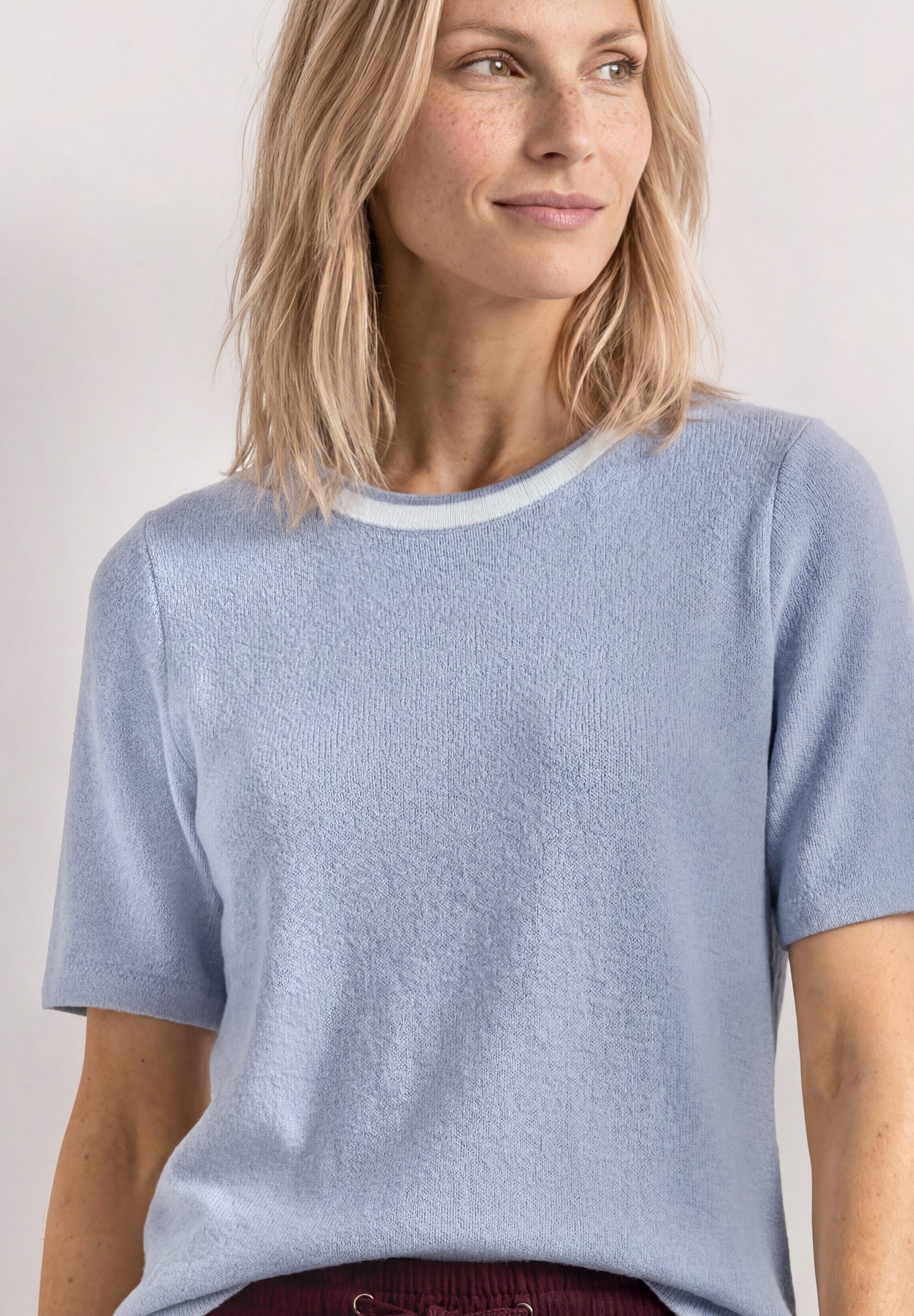 STREET ONE Kurzarmshirt Kurzarm Sommershirt im Strick-Look mit Rundhals – Bild 3 von 5