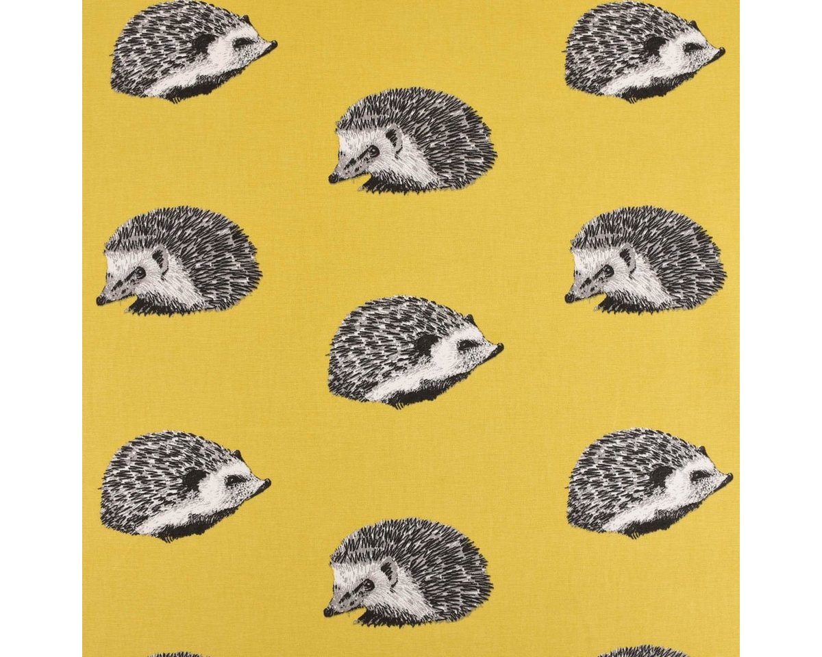 Thumbnail - Prestigious Textiles Stoff Dekostoff Baumwolle Digitaldr. Hedgehog Canvas Igel gelb schwarz 140cm