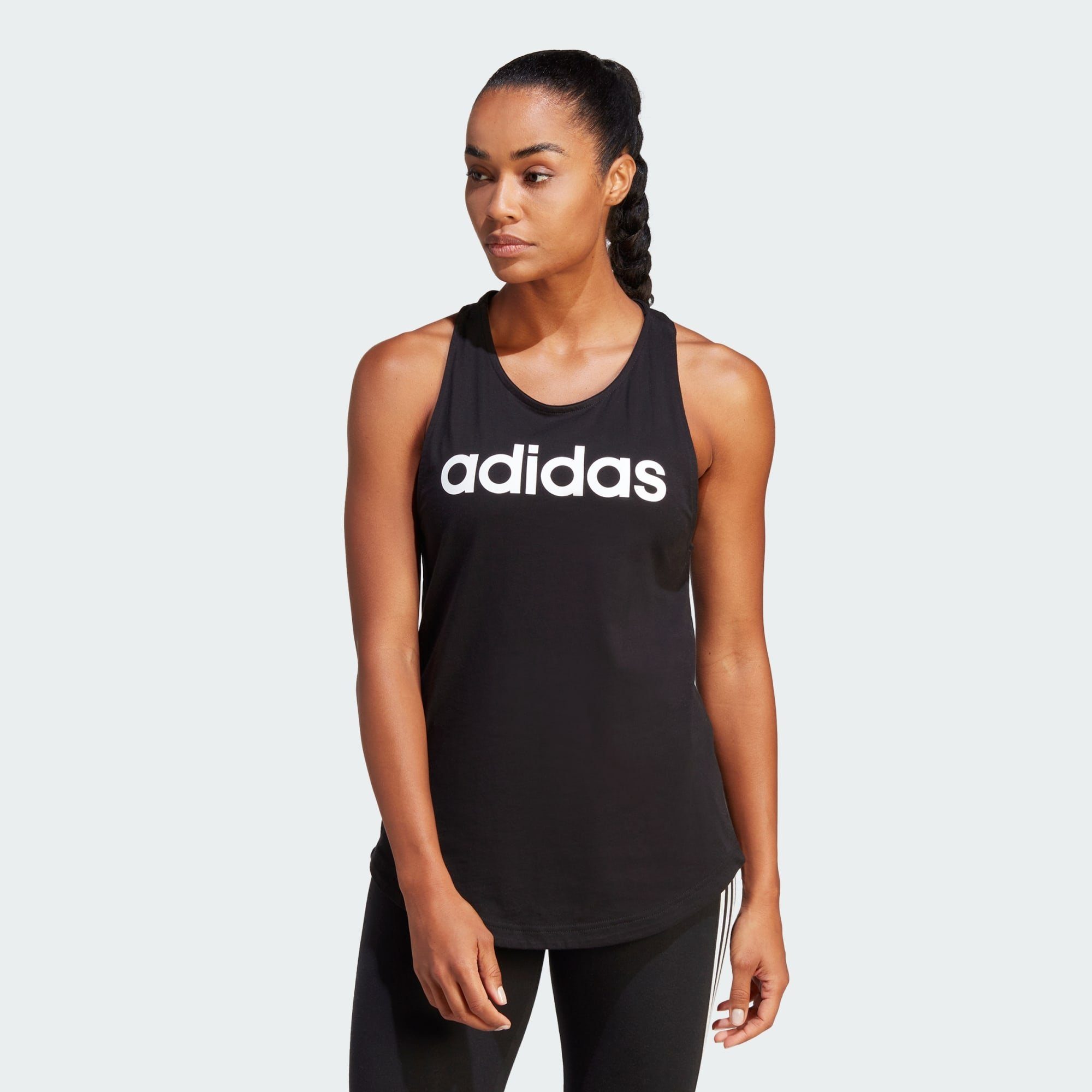 adidas Sportswear Tanktop LOUNGEWEAR ESSENTIALS LOOSE LOGO TANKTOP Black / White