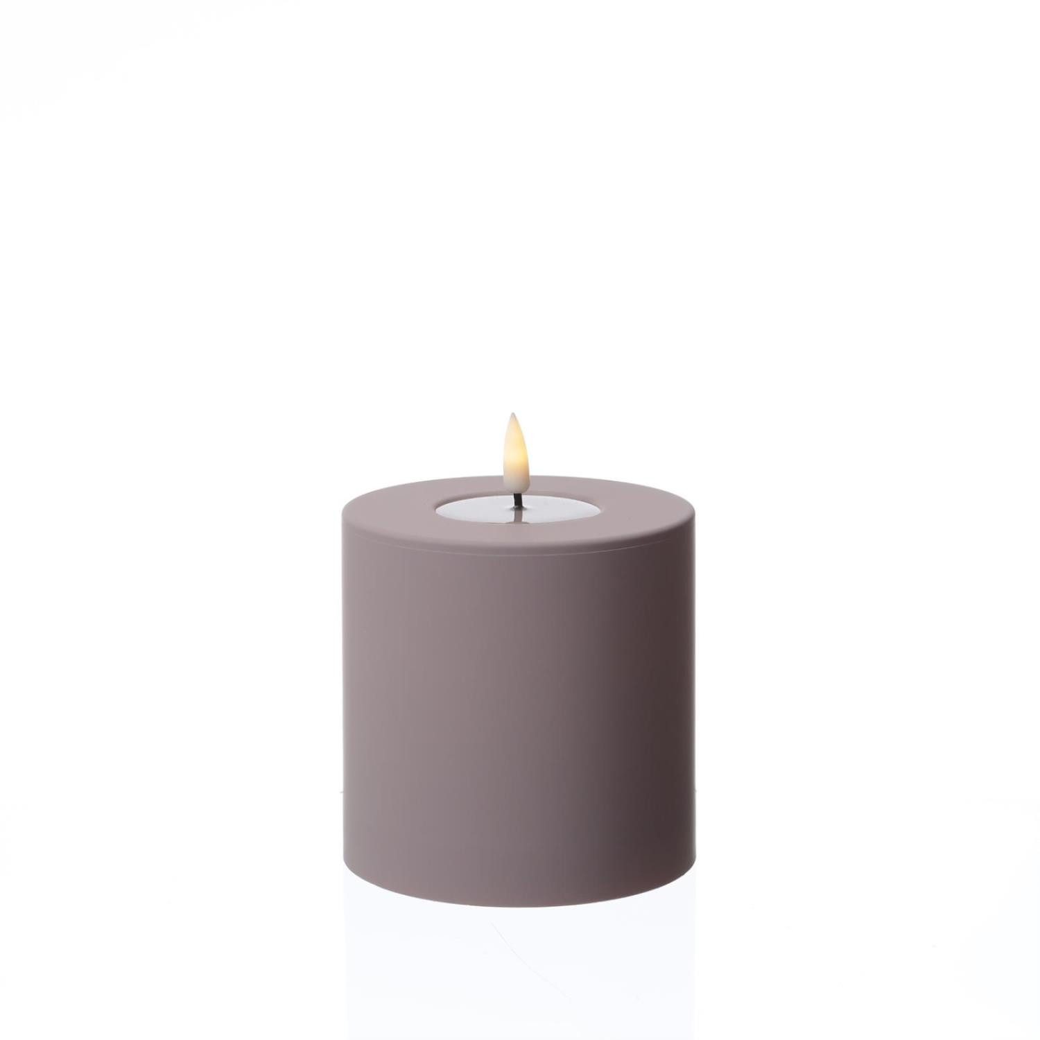 LED-Kerze MIA Deluxe für Außen 3D Flamme flackernd H: 10cm D: 10cm rosa outdoor