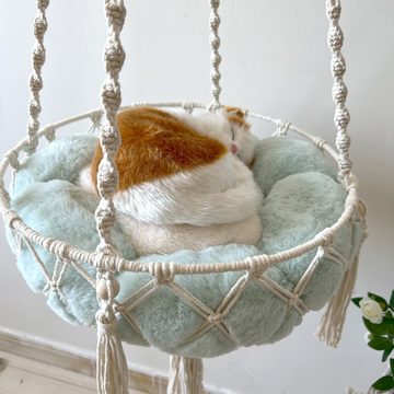 Rouemi Wanddekoobjekt Hängematte, Haustier-Katzenbett, hängende gewebte Lagerung Wandteppich