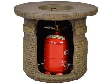 Traedgard Design Feuertisch Traedgard Gas-Feuertisch „Palermo“ mit Schutzhülle und Lavasteinen