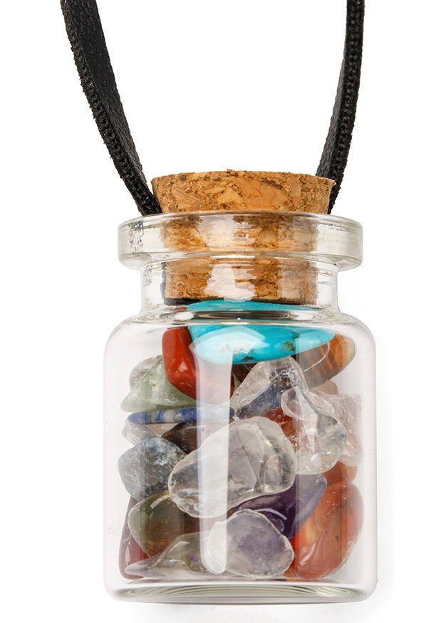 Kette mit Anhänger Schmuck Geschenk Edelsteinmix