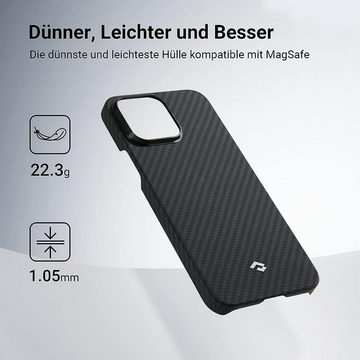 Fangqi Handyhülle Hülle für iPhone 14/15 Pro Max, Magsafe-kompatibel, 600D/1500D Aramid 6.7‘’, Magnetisch, 3D-texturiertes Gefühl, kratzfest
