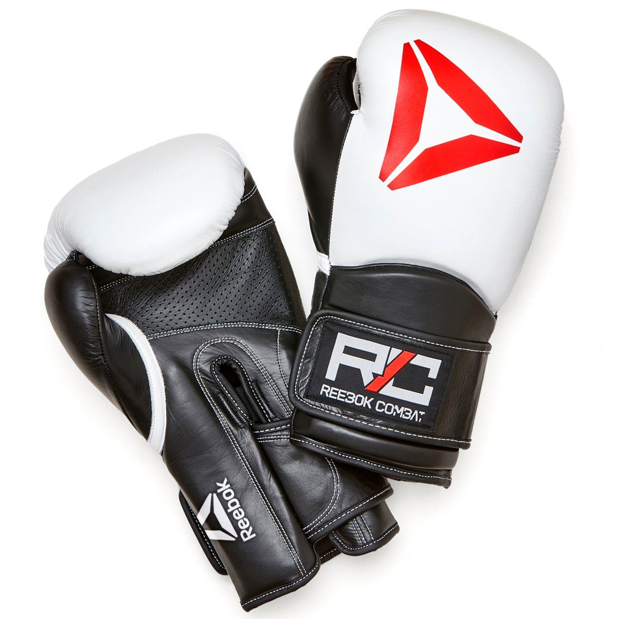 Reebok Boxhandschuhe Reebok Combat Leder-Boxhandschuhe Weiß/Schwarz verschiedene Größen