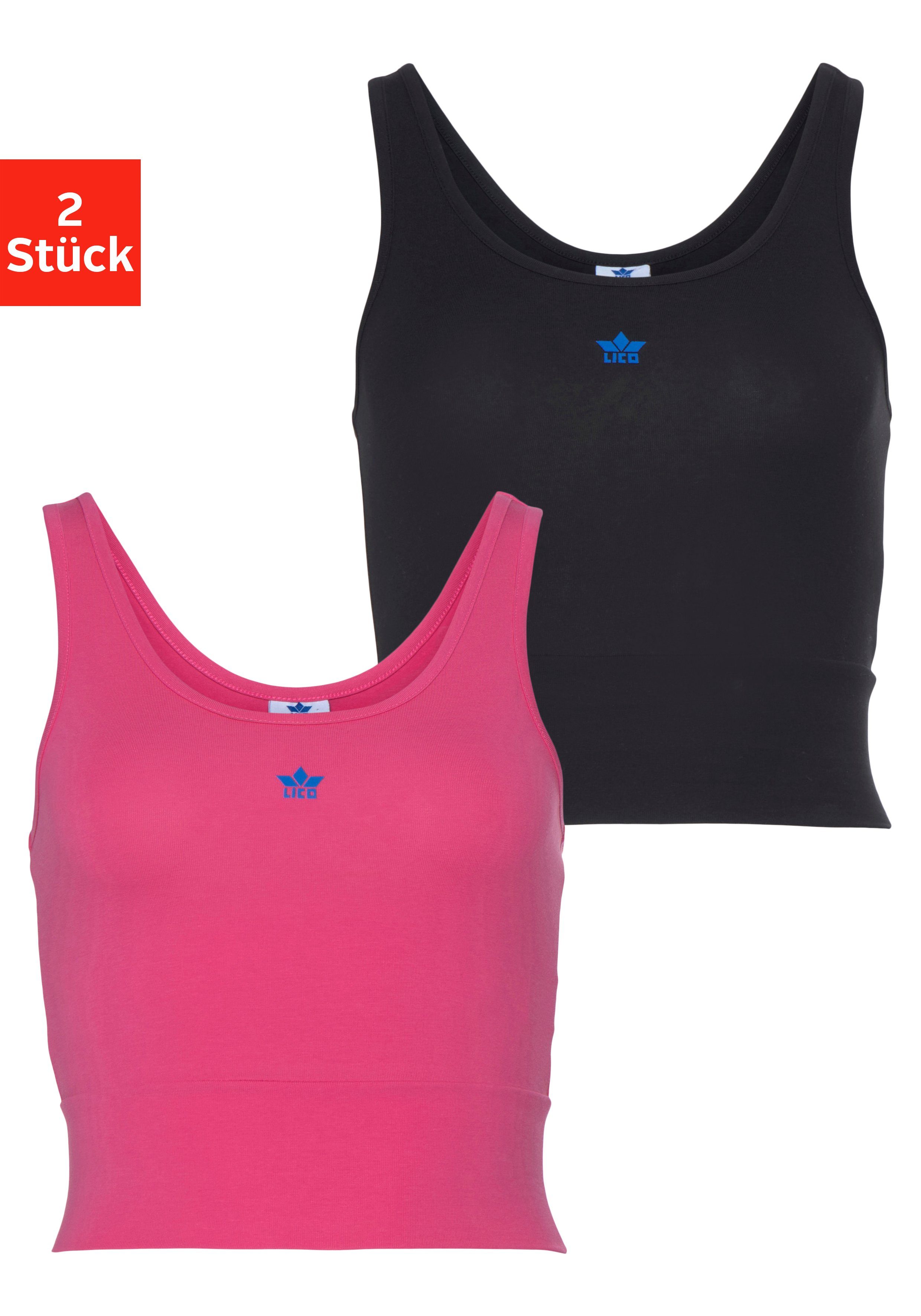 Lico Funktionsshirt (2er-Pack) im Doppelpack, Loungewear schwarz, pink