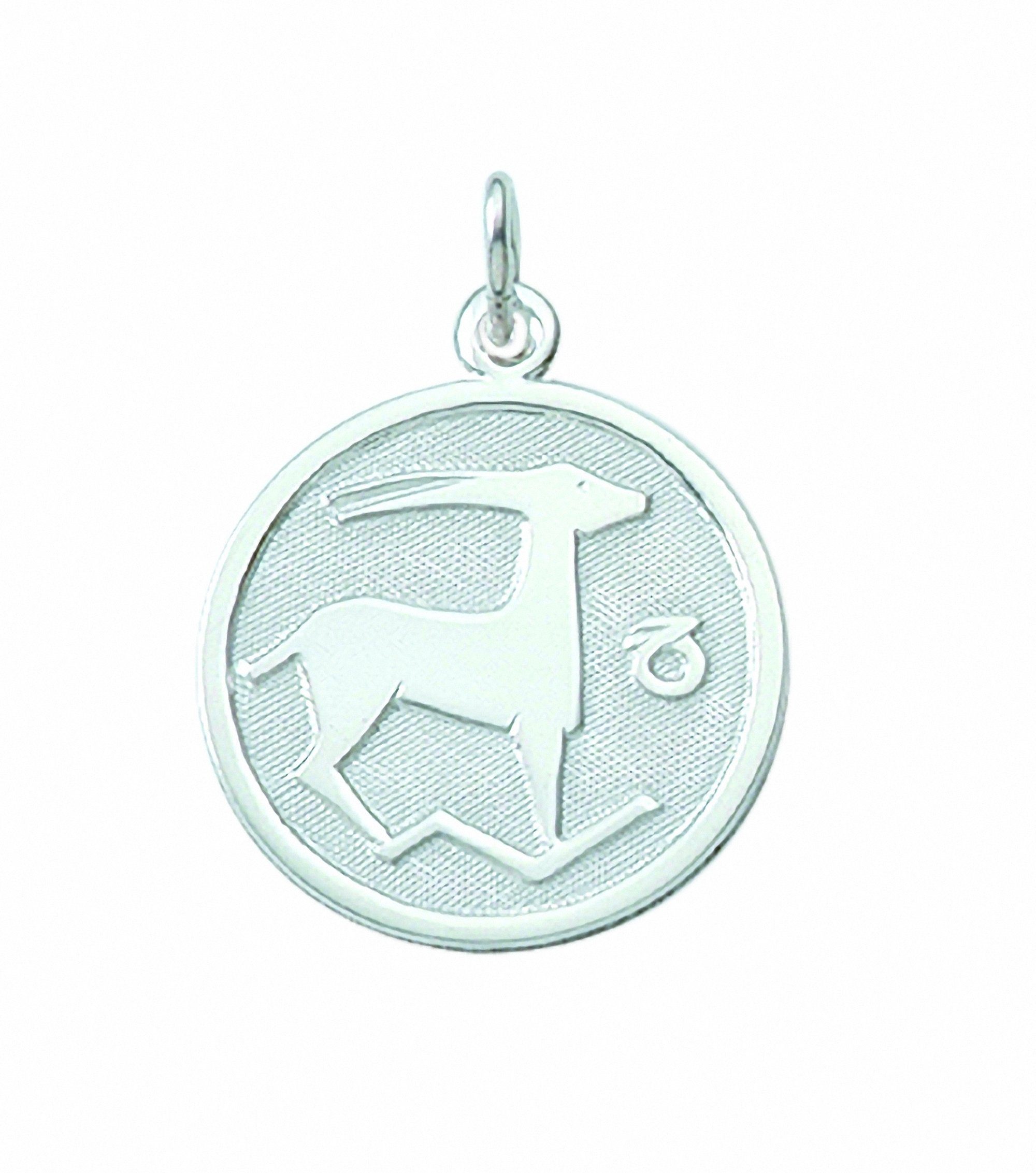 Adelia´s Kette mit Ø Silber Anhänger 15,7 mm, Anhänger - Schmuckset Sternzeichen mit Steinbock 925 Halskette Set