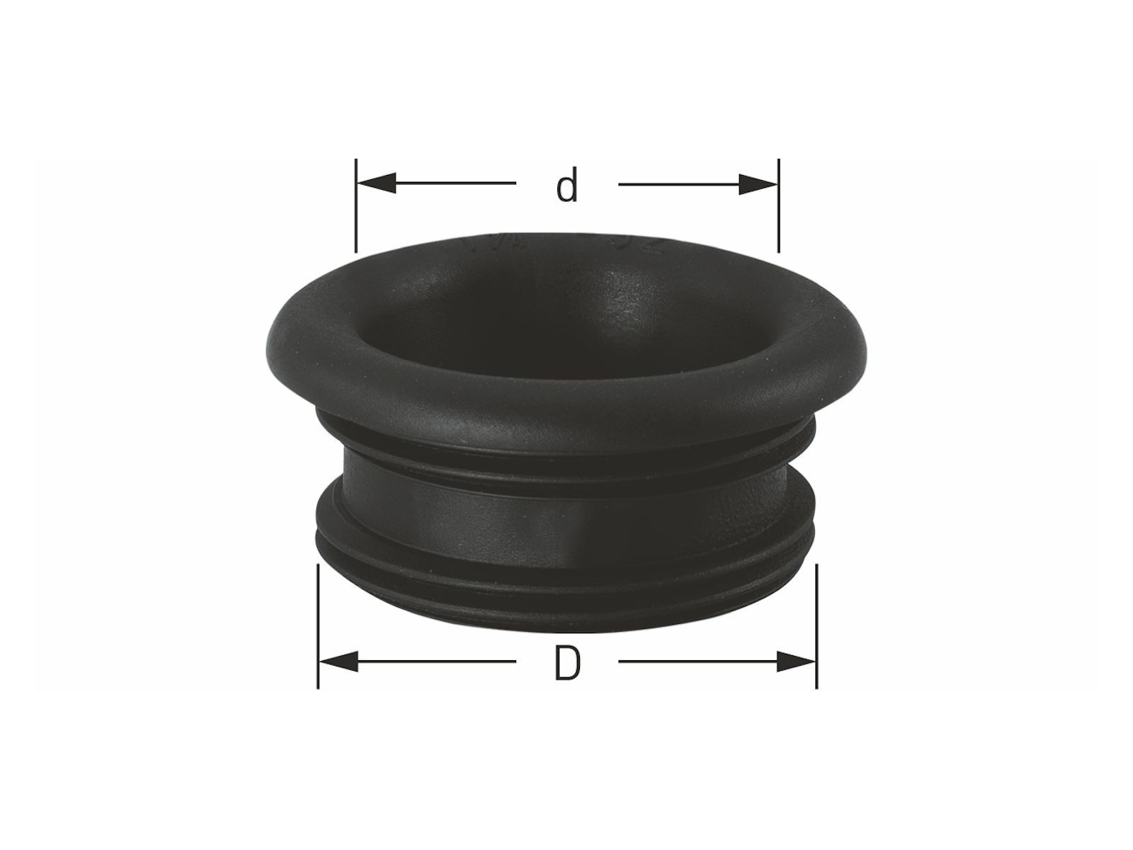 Stedo Ablaufrohr Gewinde-Nippel für Gewinderohre, DN 32 x 1 1/4 Zoll (42 mm)