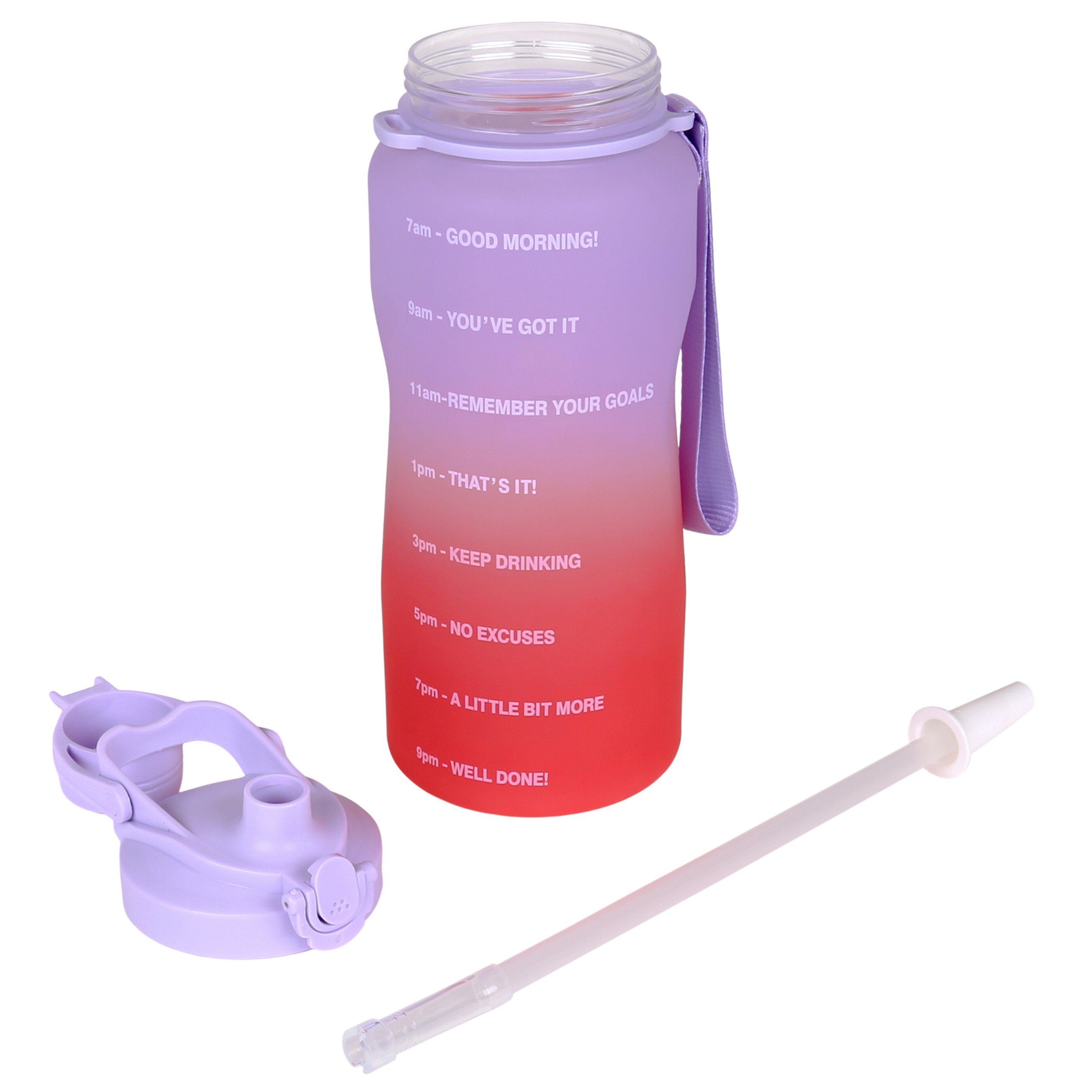 Sarcia.eu Trinkflasche Graduierung 2,3l mit Violett-rote Bidon Plastikflasche