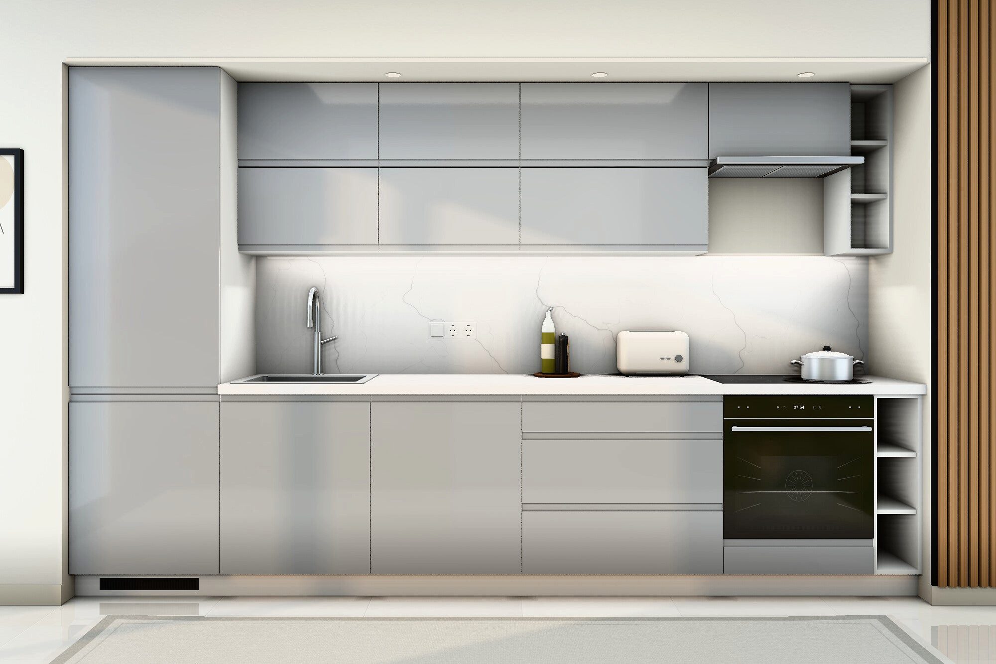ROYAL24_MARKT Küchenzeile K40-G340 - Velmora - Modernes Design mit außergewöhnlichem Komfort, (Komplett Set), Top Qualität - Modernes Design - Feinste Materialien.