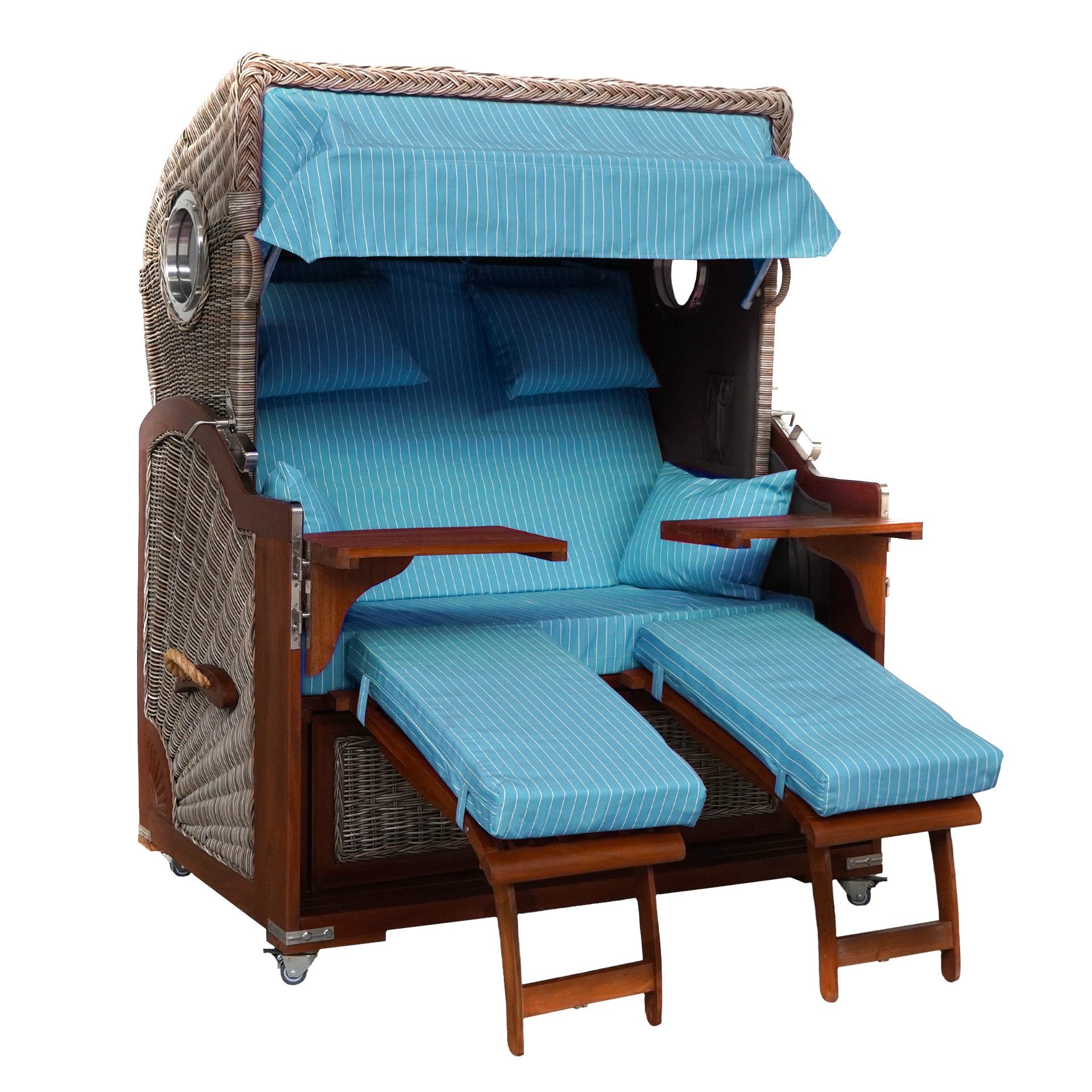 WebaVita Strandkorb Webavita Strandkorb Bali aus massivem rotbraunem Hartholz Grün, BxTxH: 136x95x160 cm, Strandkorb