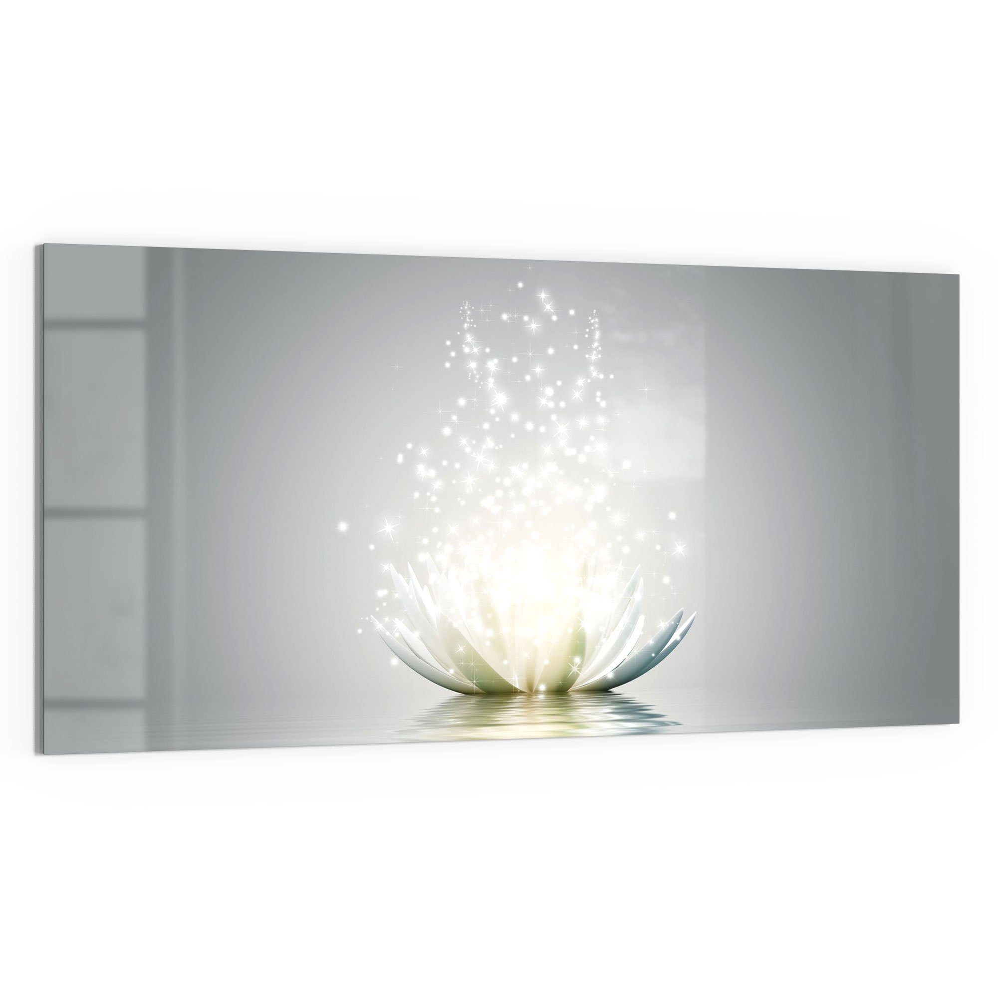 DEQORI Glasbild 'Funkelnde Lotusblüte', 'Funkelnde Lotusblüte', günstig online kaufen