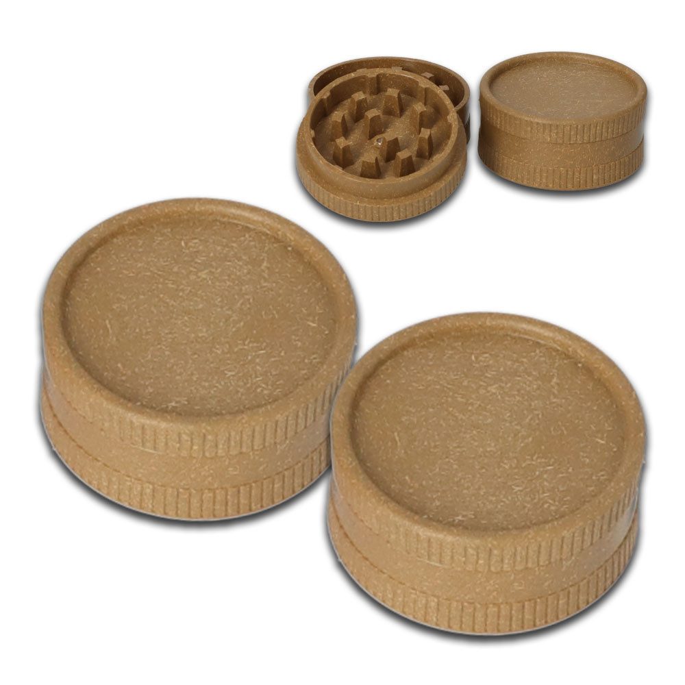 Coumo Kräutermühle 2x Grinder Crusher, Eco Kräutermühle Kunststoff, ⌀ 5,5 cm, 2-teilig