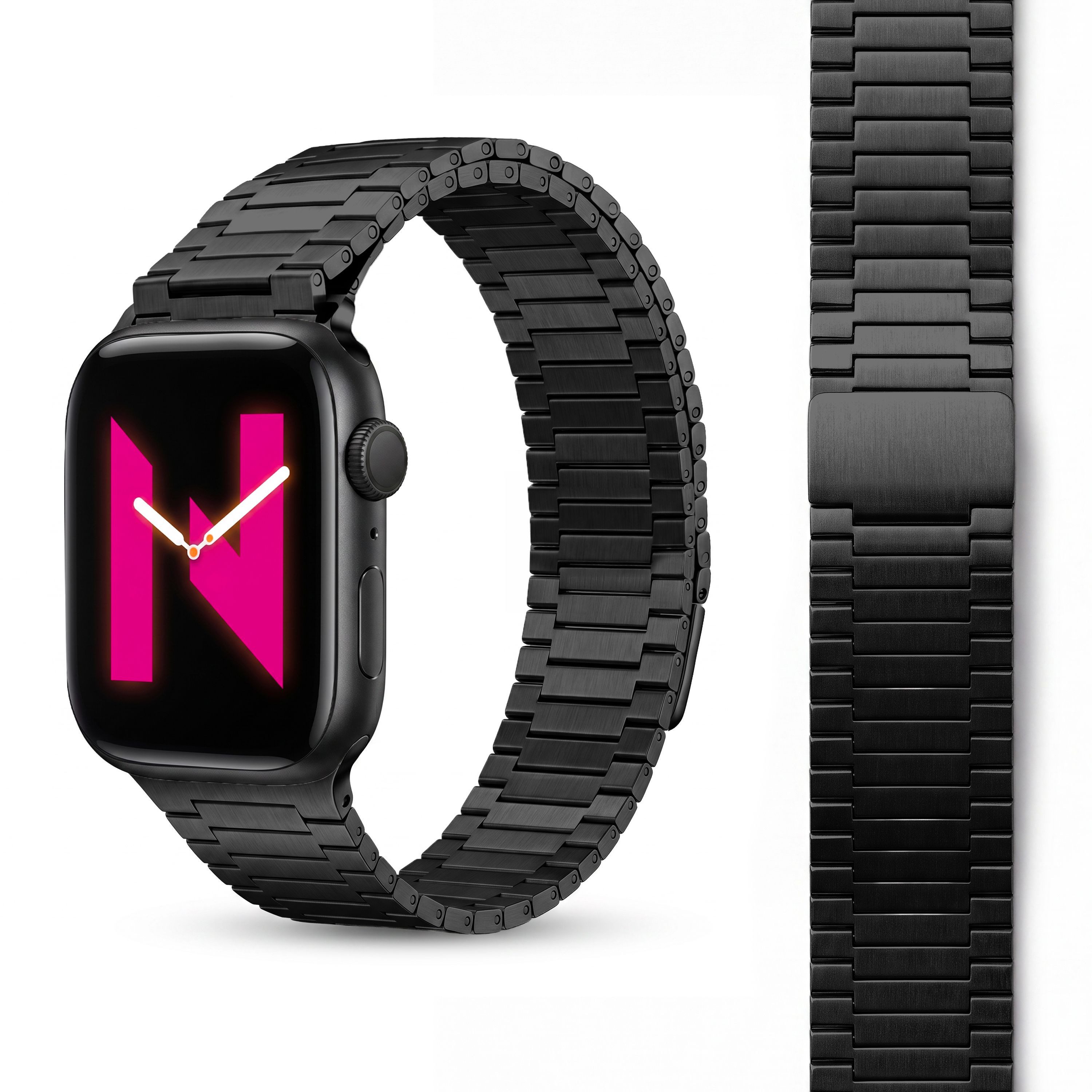 Nalia Smartwatch-Armband Apple Watch 38mm/40/41/42(Serie 10/11), Edles Edelstahl Ersatzarmband / für Sport Uhr / Magnetisch & Rostfrei