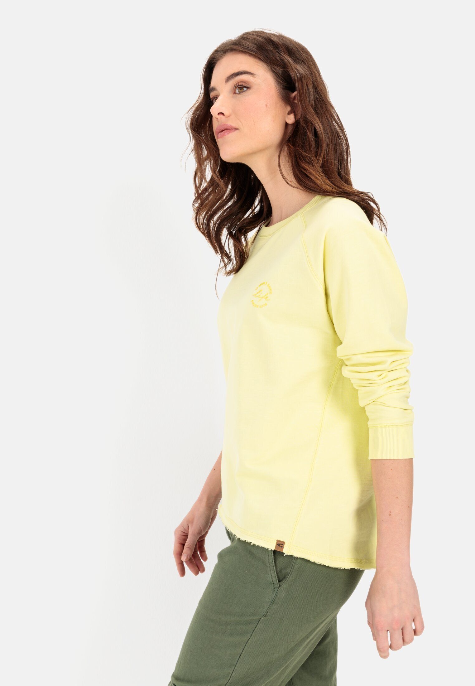 camel active Sweatshirt mit tonalem Rubber Print Langarm