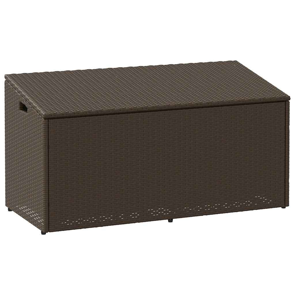 vidaXL Auflagenbox, Garten-Auflagenbox Braun 110x50x58 cm Poly Rattan