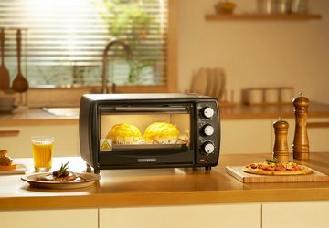 STEINBORG Minibackofen SB-3005s, 13 Liter, Großes Sichtfenster, Hitzebeständiges Gehäuse, 1200 Watt