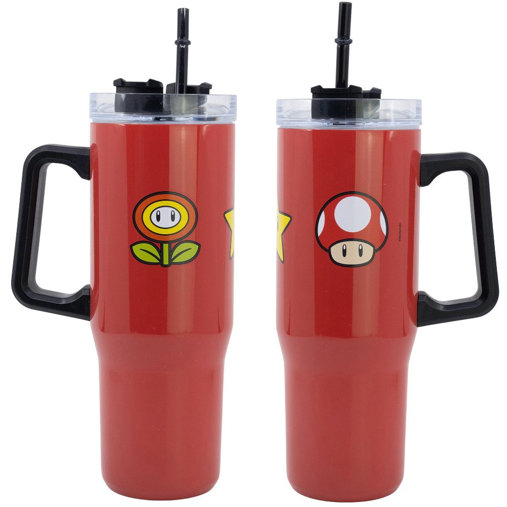 Super Mario Coffee-to-go-Becher Super Mario Edelstahl XL Iso Kaffeebecher Thermobecher To-Go 940 ml, Edelstahl
