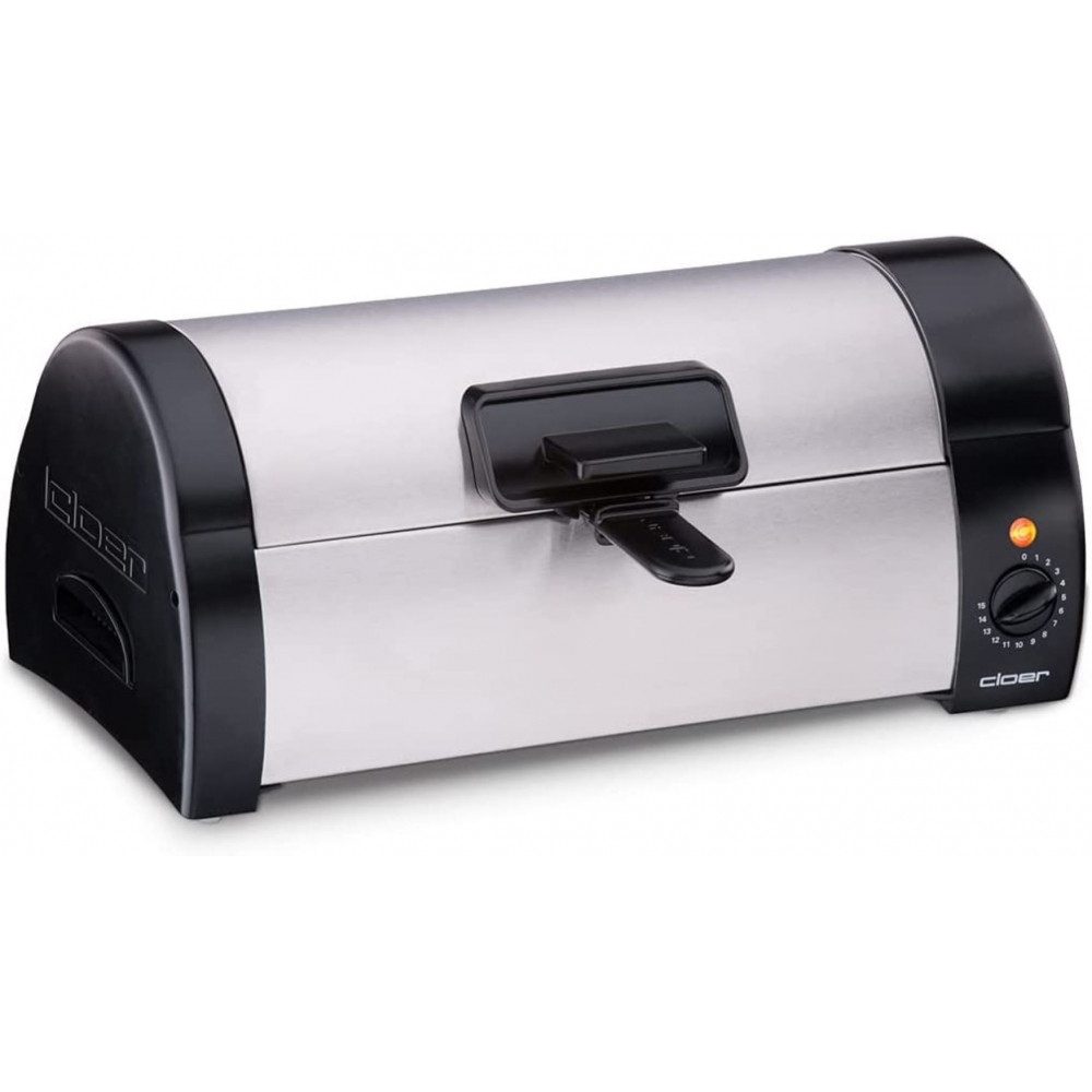 Cloer Brotbackautomat Cloer Brötchenbäcker 3080 Edelstahl-Schwarz Brötchengerät, 570 W