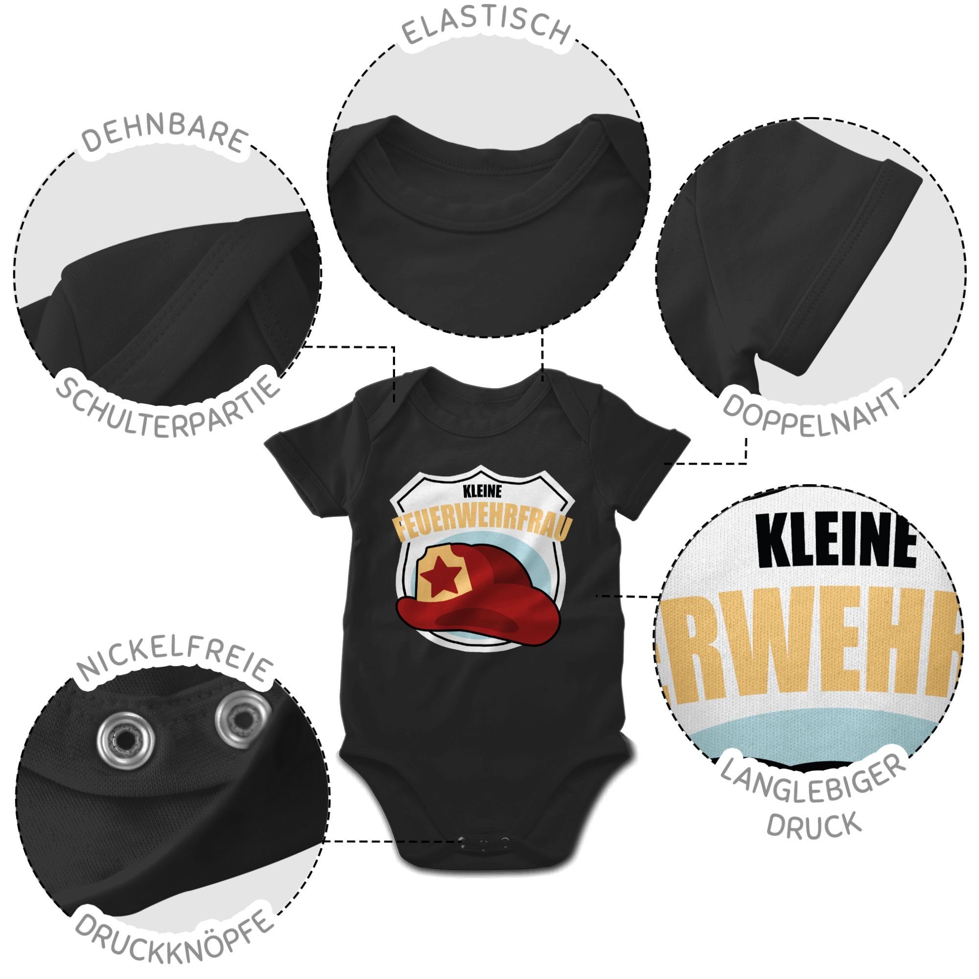 Feuerwehr Schwarz Shirtracer Kleine Feuerwehrfrau Shirtbody 1