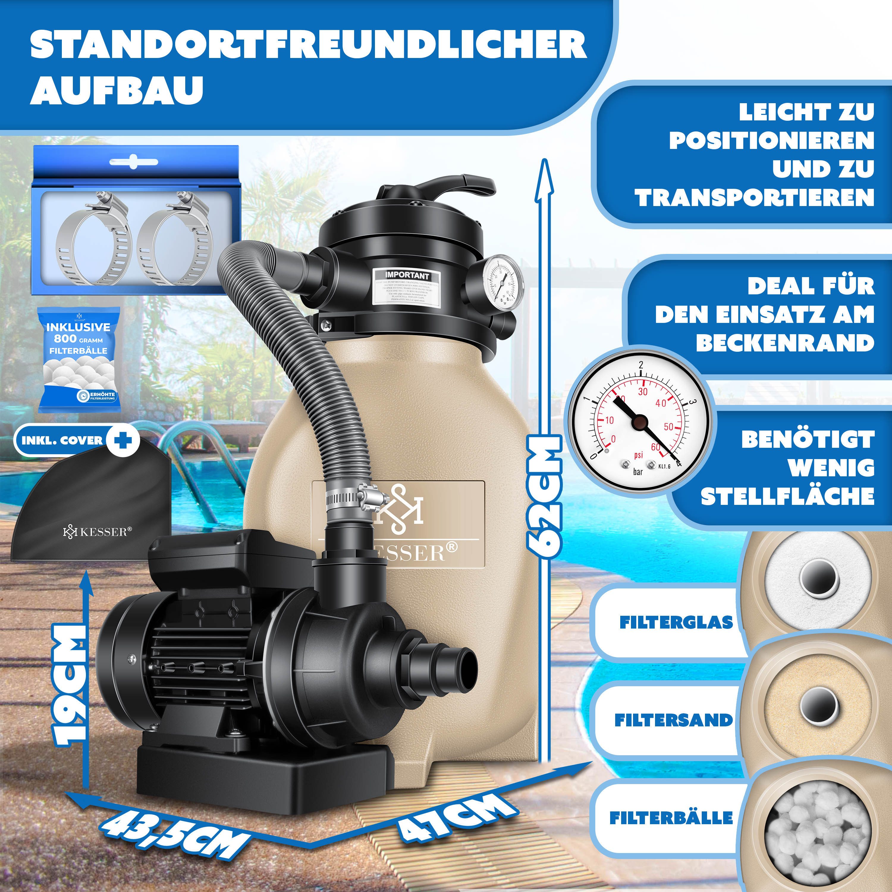 KESSER Sandfilteranlage, Sandfilter Sandfilteranlage 800g Filterbälle ersetzen 25kg