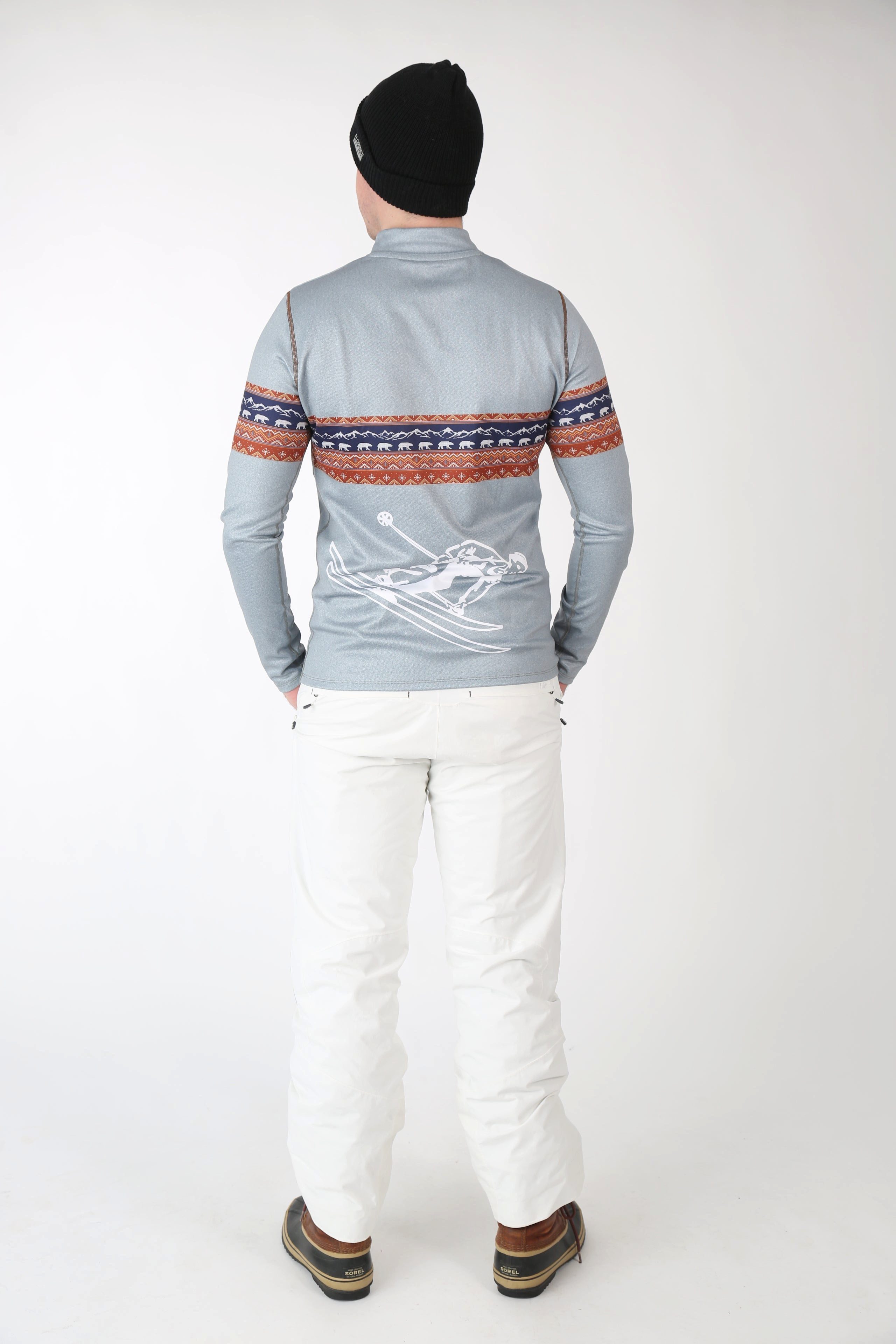 Freisein Project Funktionsshirt NorwegianBear Vintage-Look mit Retro-Skifahrer