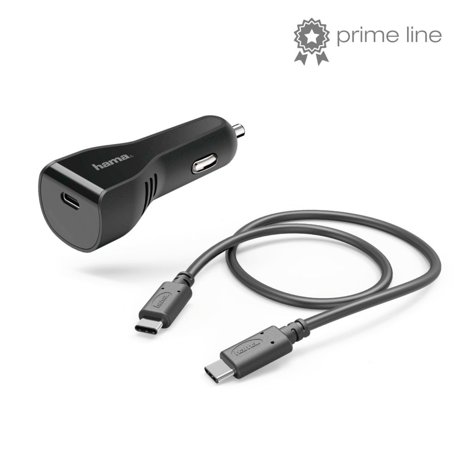 Hama Kfz-Ladegerät USB Type-C-Port PD 3A 27W Smartphone-Ladegerät (Schnellladung, 3A mit 27 Watt, für Smartphone Handy Tablet PC etc)