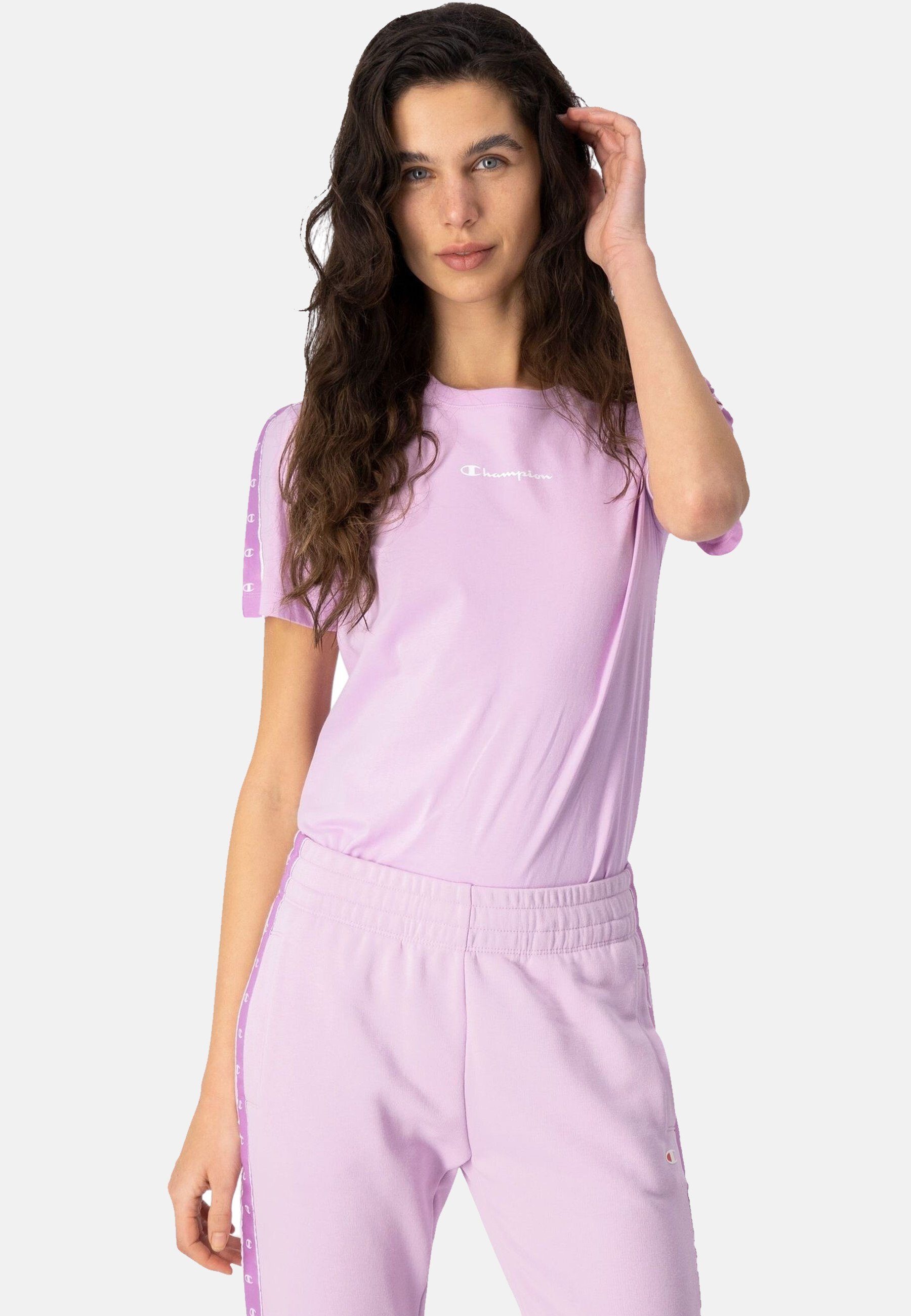 Champion T-Shirt Shirt Baumwolle aus Rundhals-T-Shirt pink mit