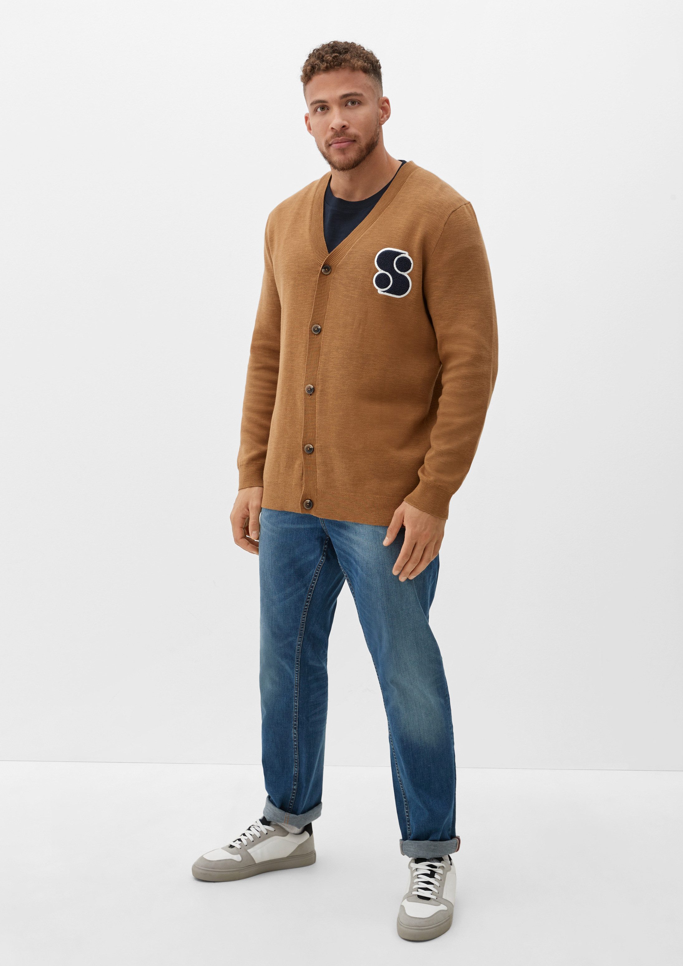 s.Oliver Cardigan Strickjacke Strick-Cardigan mit Knopfleiste
