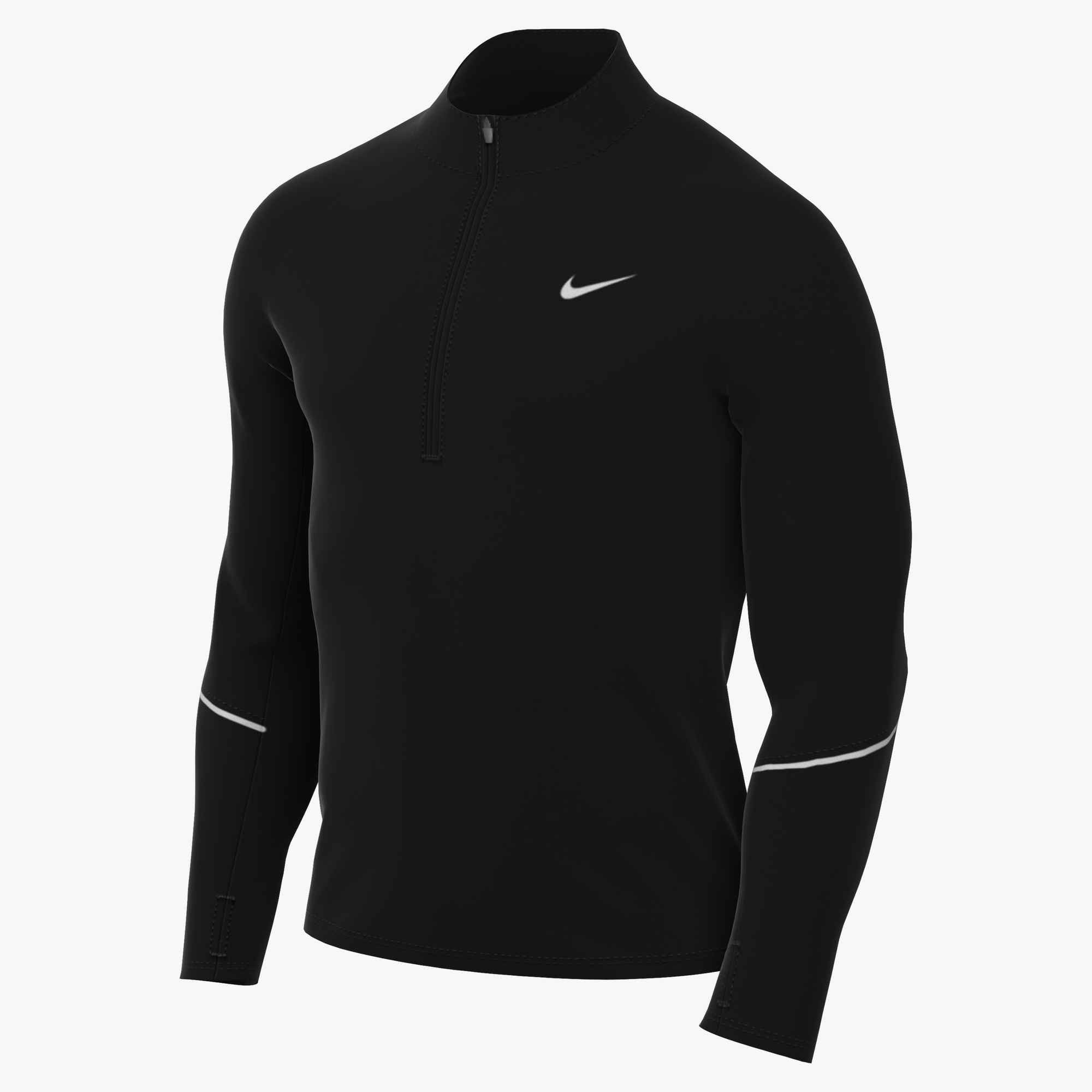 Nike Laufshirt M NK DF UV MILER TOP HZ mit Stehkragen, aus elastischer Kunstfaser, schnell trocknend