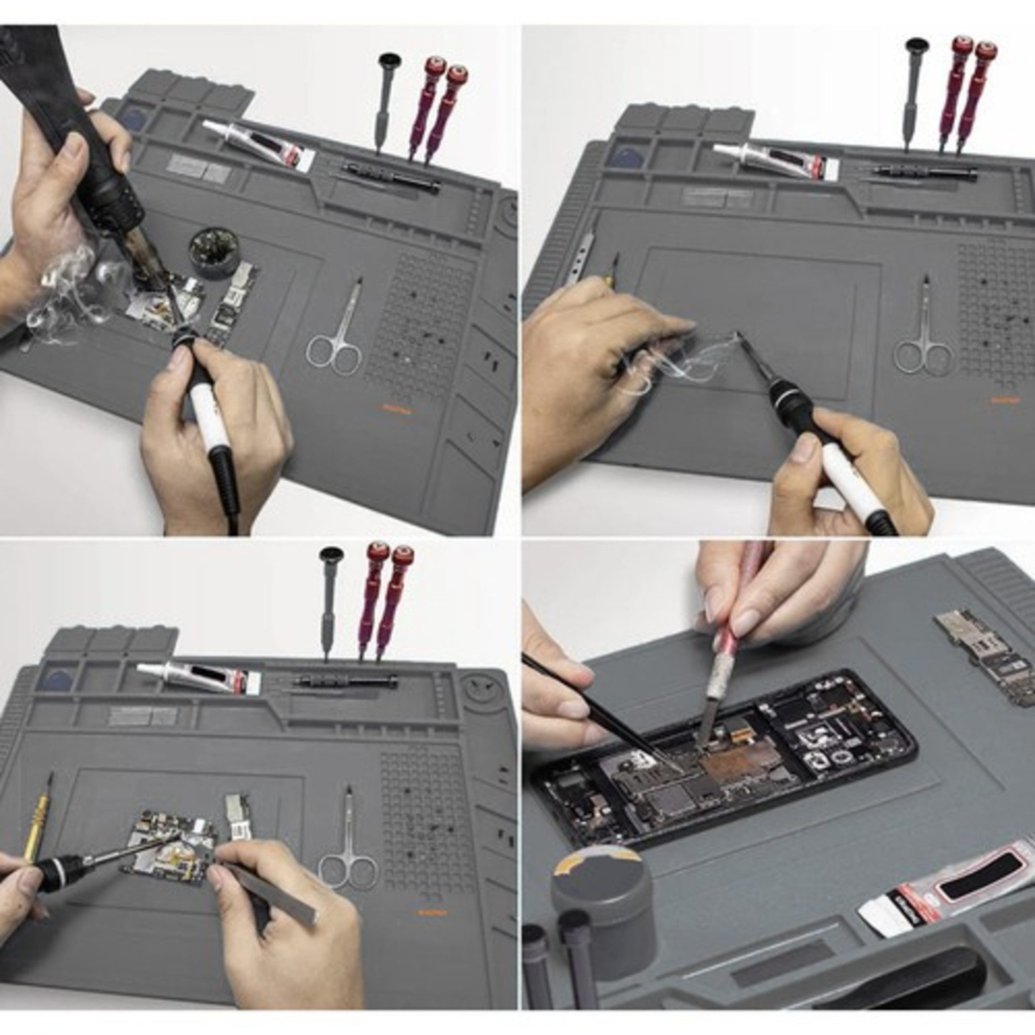 BIGSTREN Werkzeughalter Löttmatte aus Silikon mit Magnettaschen hitzebestän günstig online kaufen