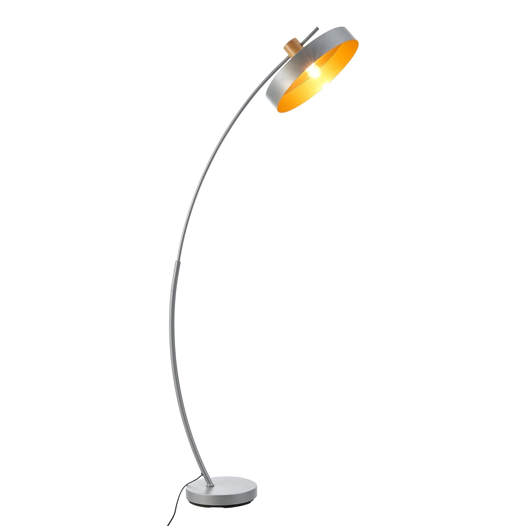 lux.pro Stehlampe, »Stafford« Bogenleuchte 159cm hoch 1xE27 Grau