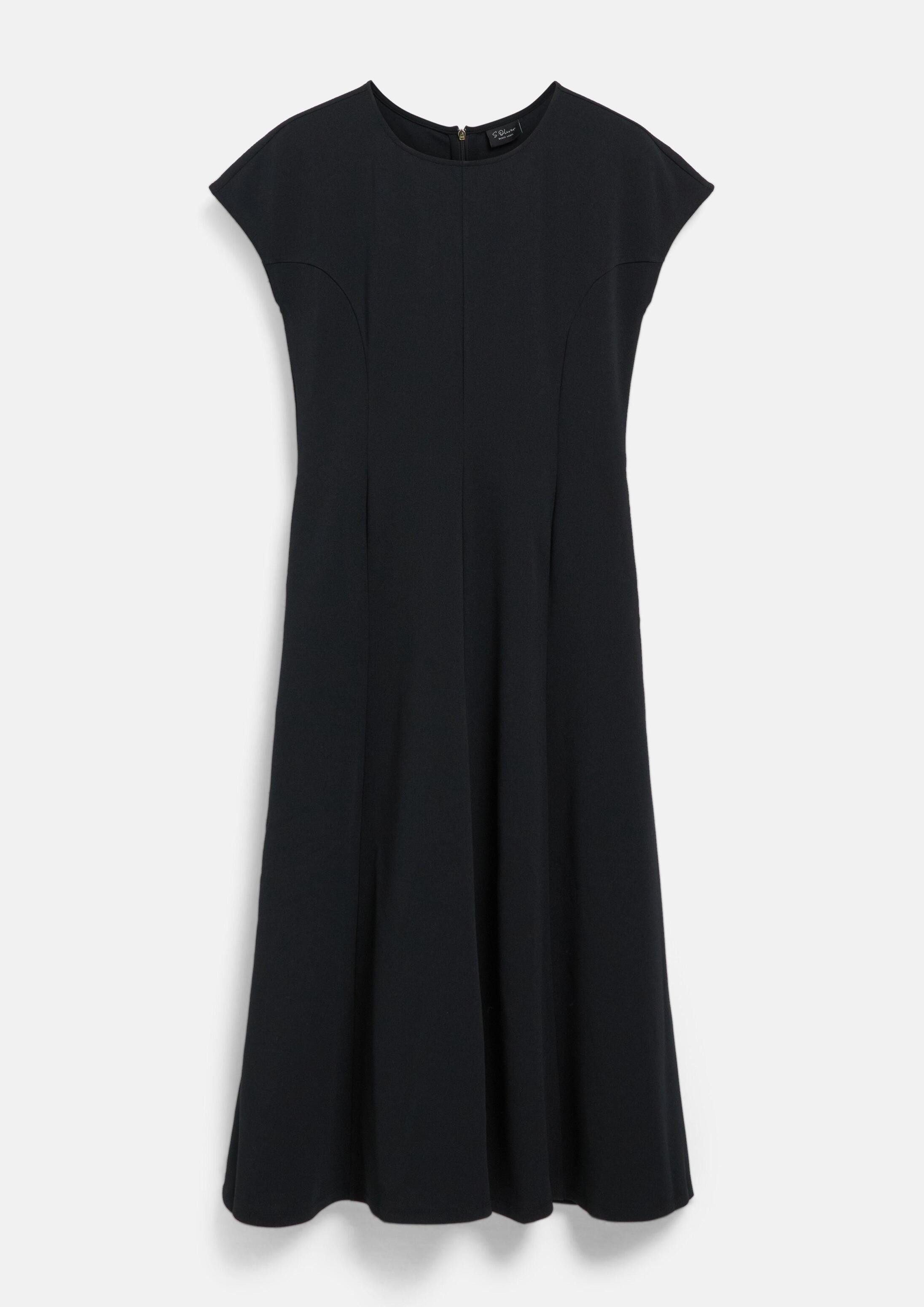 s.Oliver Midikleid Kleid Midi-Kleid mit Teilungsnähten und Eingrifftaschen