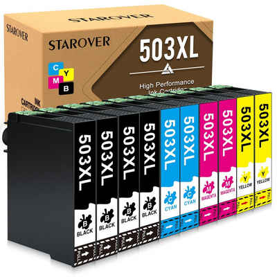 STAROVER 10er-pack 503 Druckerpatronen Multipack für Epson 503XL Tintenpatrone (Expression Home XP-5200 XP-5205, WorkForce WF-2960DWF WF-2965DWF)