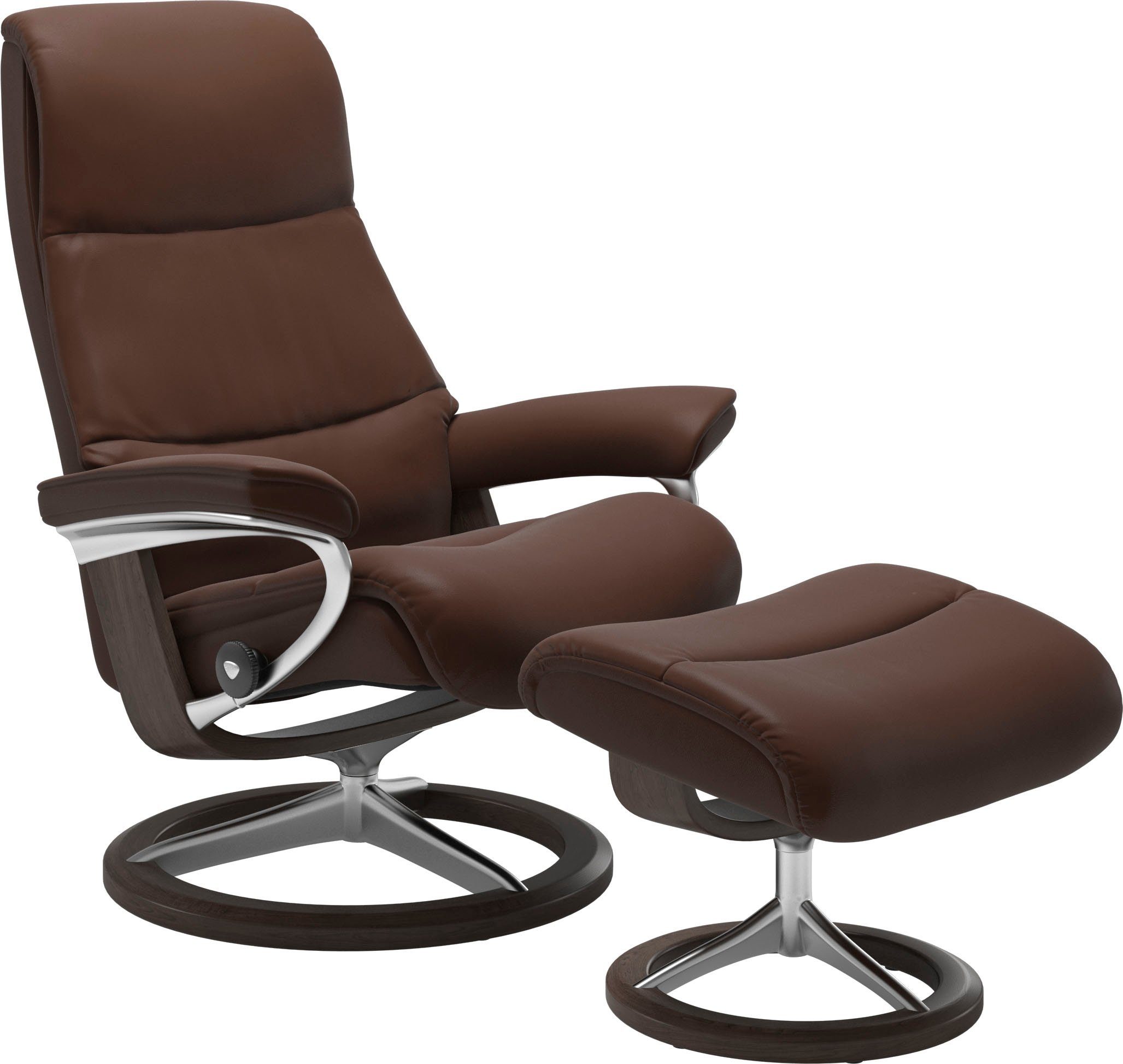 Stressless® Relaxsessel View (Set, Relaxsessel mit Hocker), mit Signature Base, Größe L,Gestell Wenge