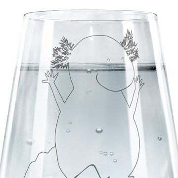 Mr. & Mrs. Panda Glas Axolotl Hurra, Trinkglas, Spülmaschinenfeste Trinkglser, Trinkglas, Premium Glas, Elegantes Design