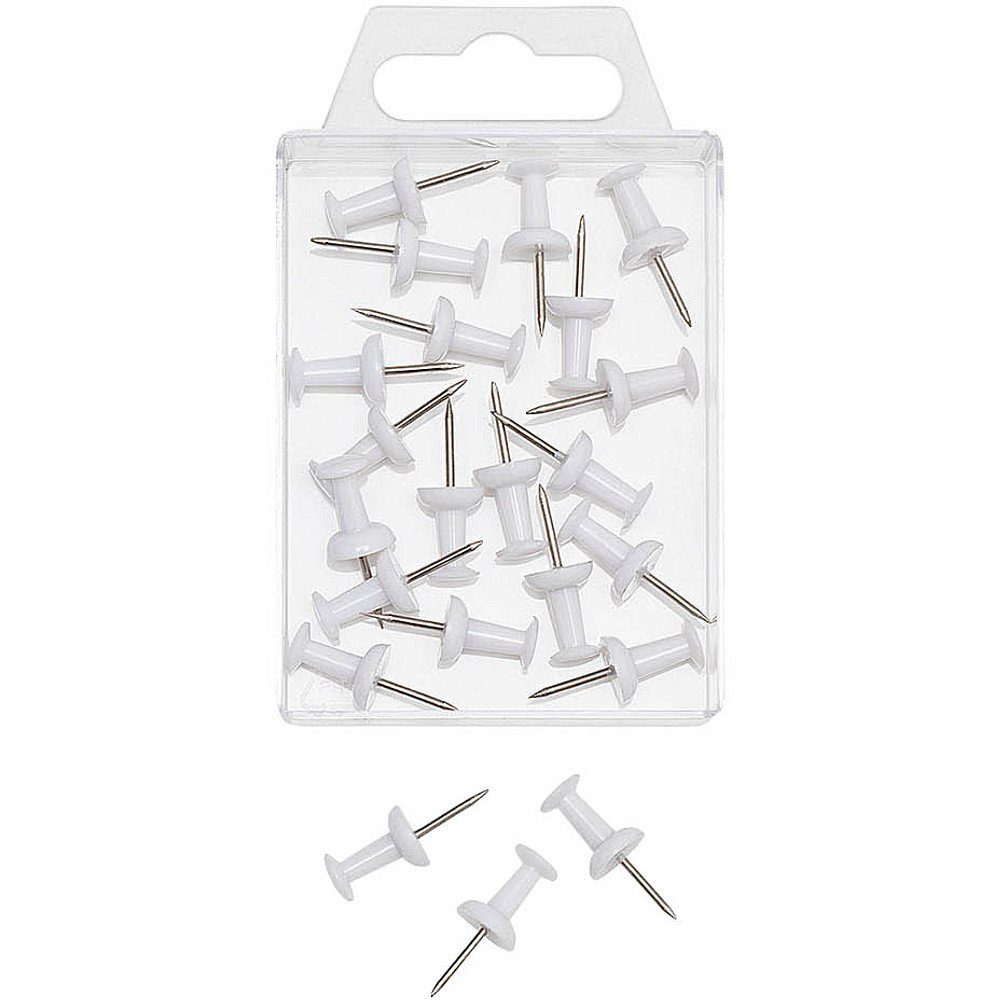 WEDO Pinnnadel 20 Pinnnadeln in Diabolo-Form - weiß, Nadellänge = 1,1 cm