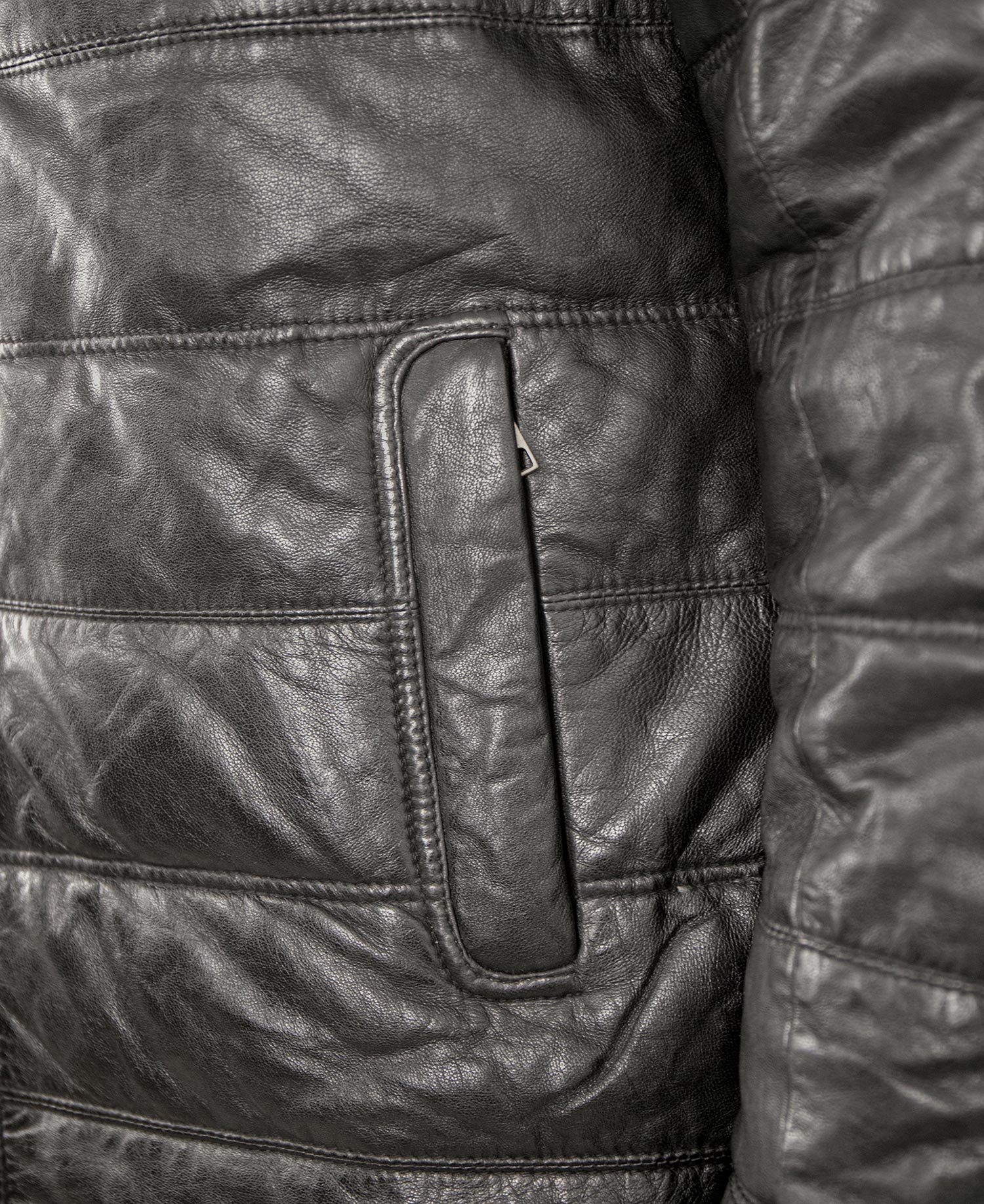 Deercraft Lederjacke DMQuirin Deercraft - Herren Lederjacke Steppjacke Kapuze Lammnappa schwarz