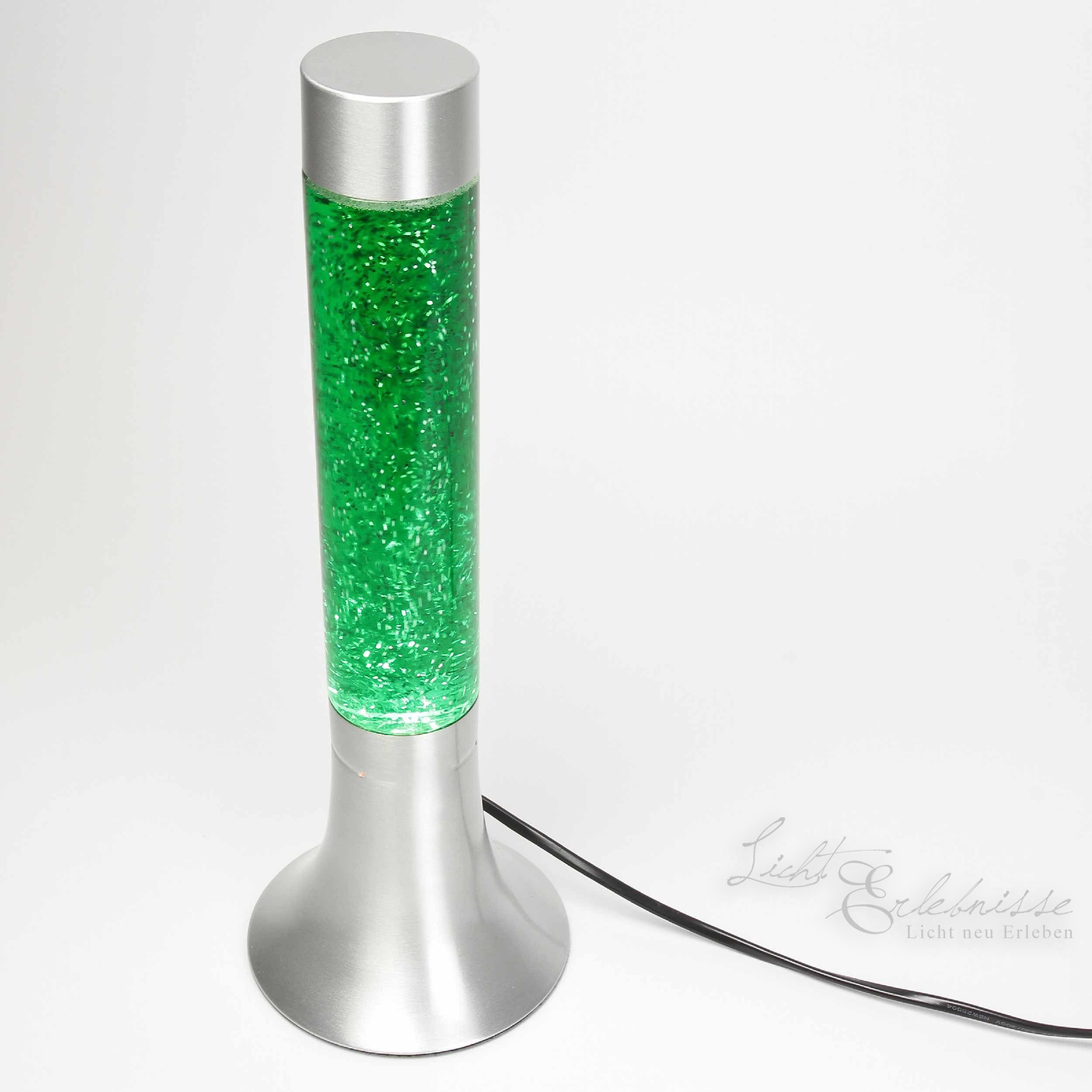 Licht-Erlebnisse Lavalampe »YVONNE«, Tischlampe Grün Glitter Retro mit  Schalter lebhaft Tischleuchte