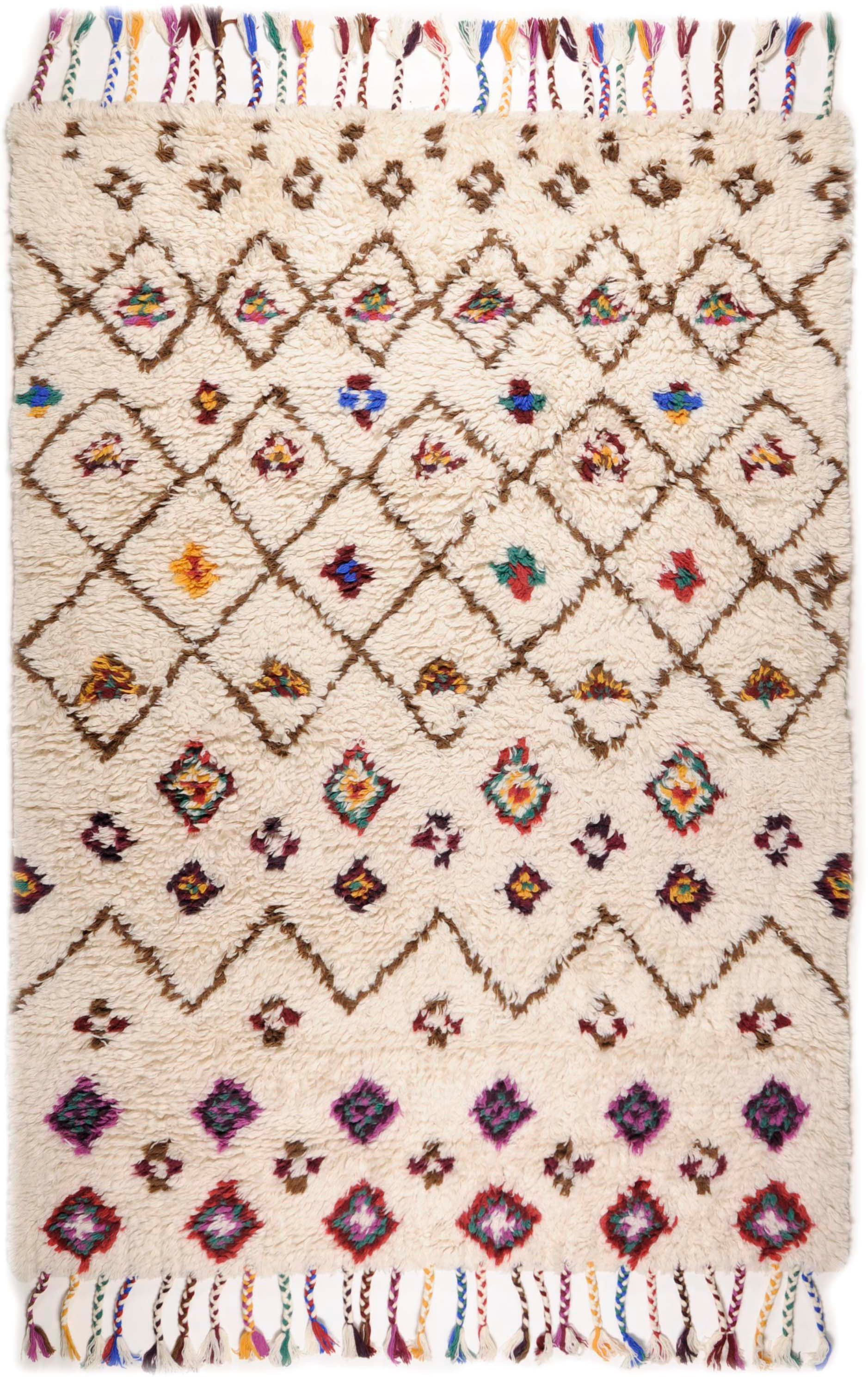 THEKO Orientteppich Nomadic 1, rechteckig, Höhe: 20 mm, reine Wolle, handgewebt, Rauten Design, mit Fransen