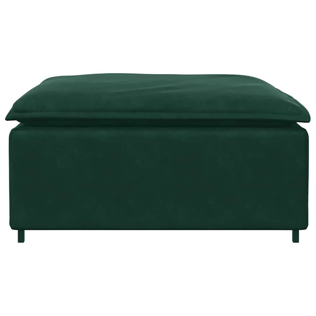 vidaXL Sofaelement Modulares Sofa Fußhocker-Modul Dunkelgrün 100x100x48 cm