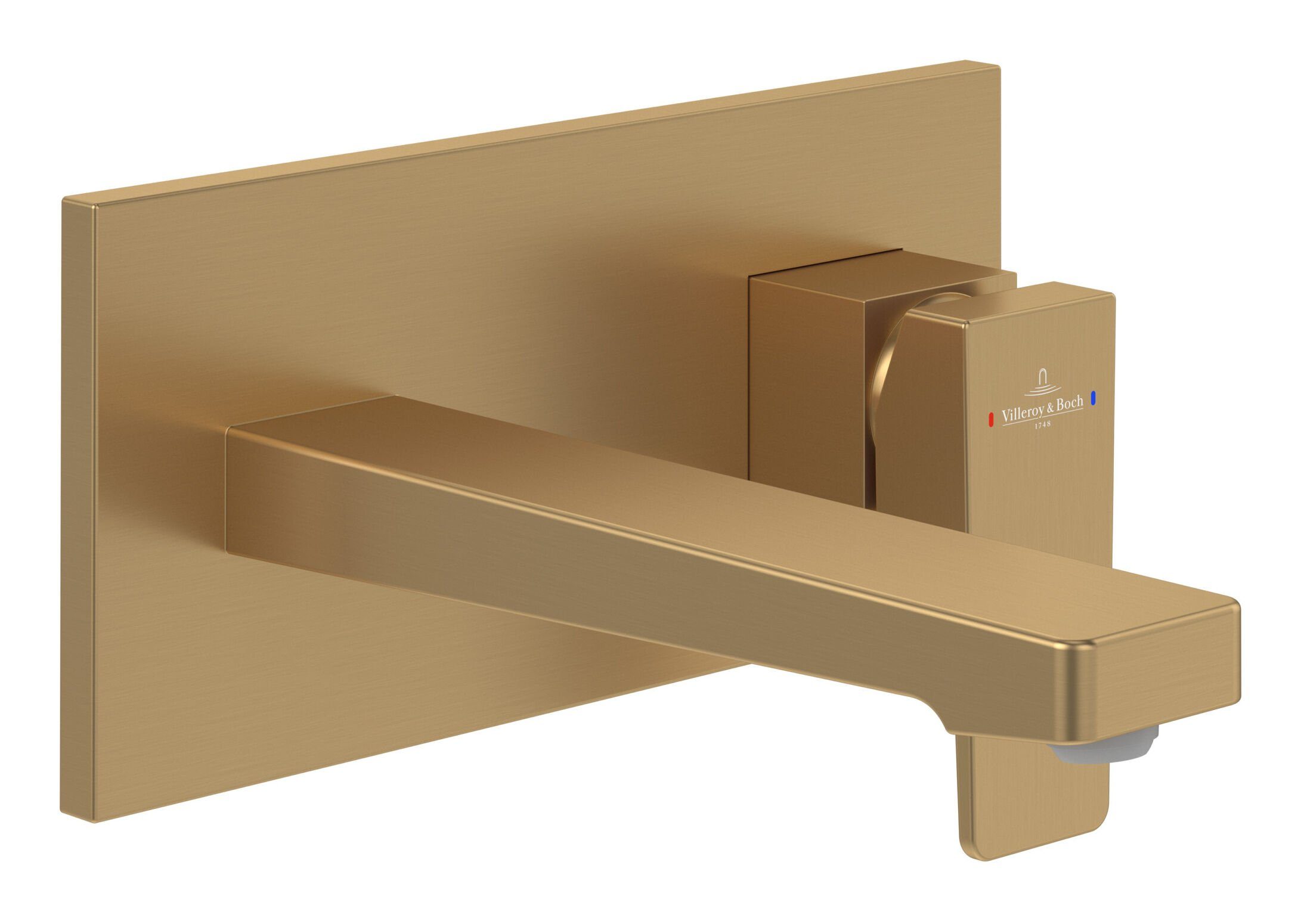 Villeroy & Boch Waschtischarmatur Architectura Square Mit Push-Open-Ablaufgarnitur, Wandmontage