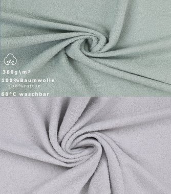 Betz Handtuch Set 12 TLG. Handtuch Set BERLIN Farbe Jade - Silbergrau, 100% Baumwolle (12 Teile, 12-St)