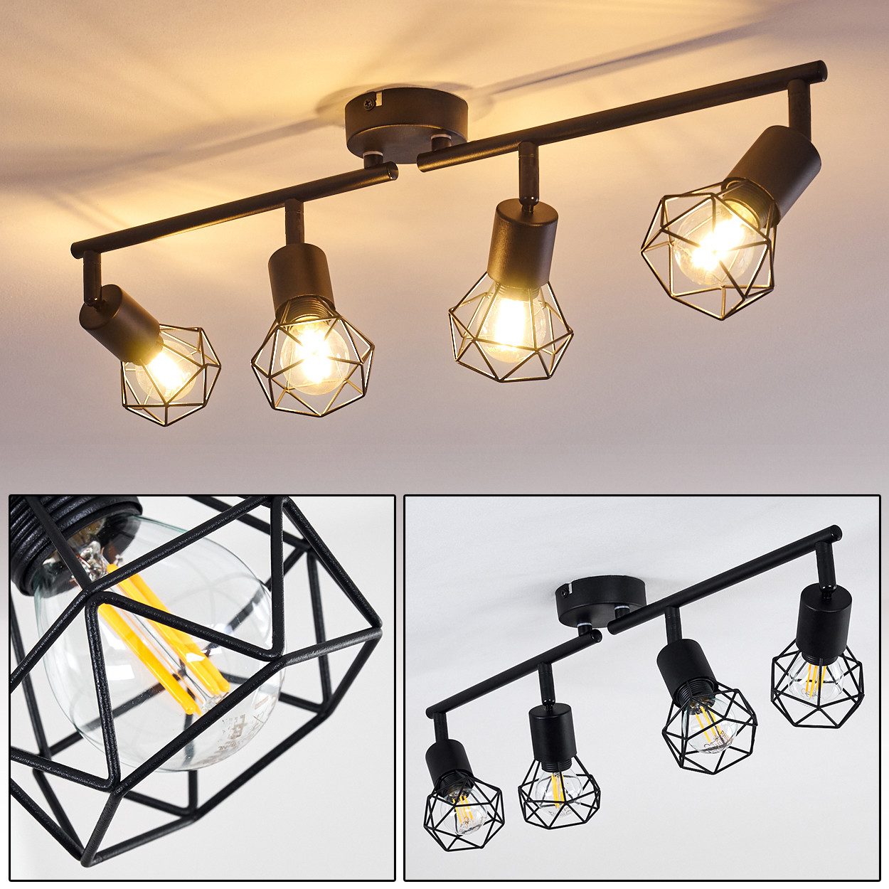 hofstein Deckenleuchte »Borio« Retro/Vintage Deckenlampe aus günstig online kaufen