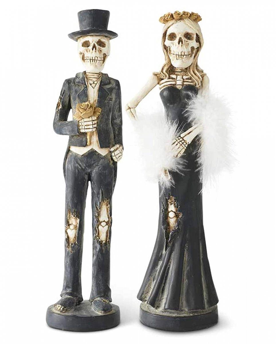 Horror-Shop Dekofigur Gothic Skelett Pärchen Kerzenständer 35cm