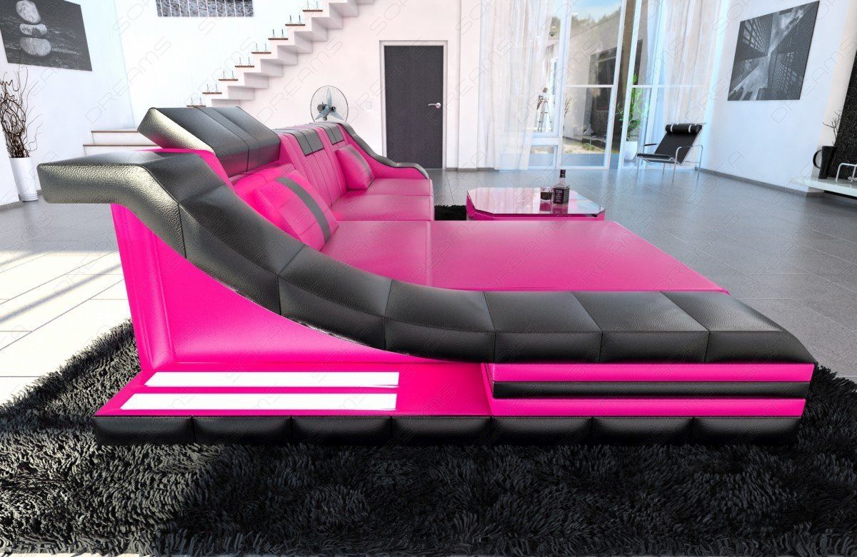 Sofa Dreams Ecksofa Ledersofa Turino Mini L Form, Designersofa
