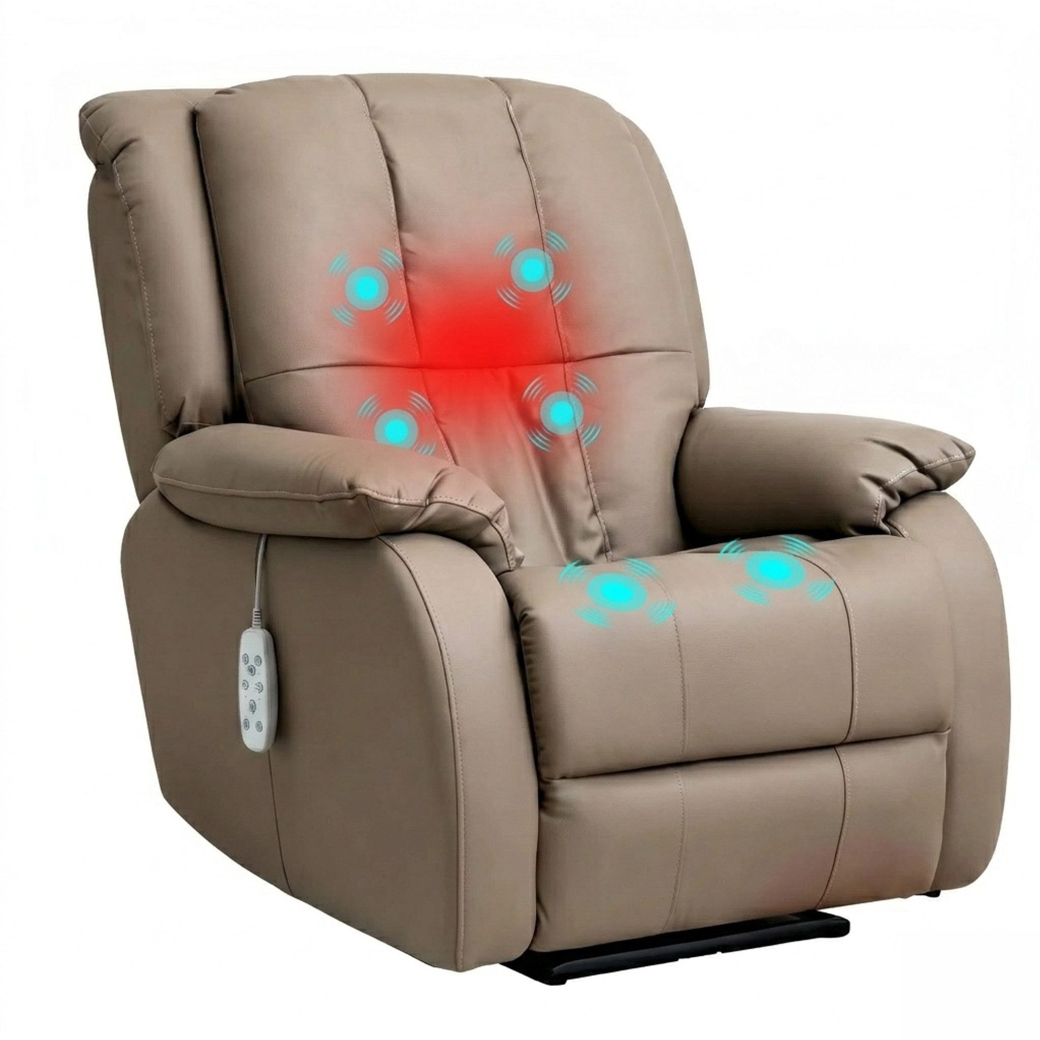 Happy Home Massagesessel Elektrischer Massagesessel mit Rücken- & Beinanhebung, 3D-Mechanismus