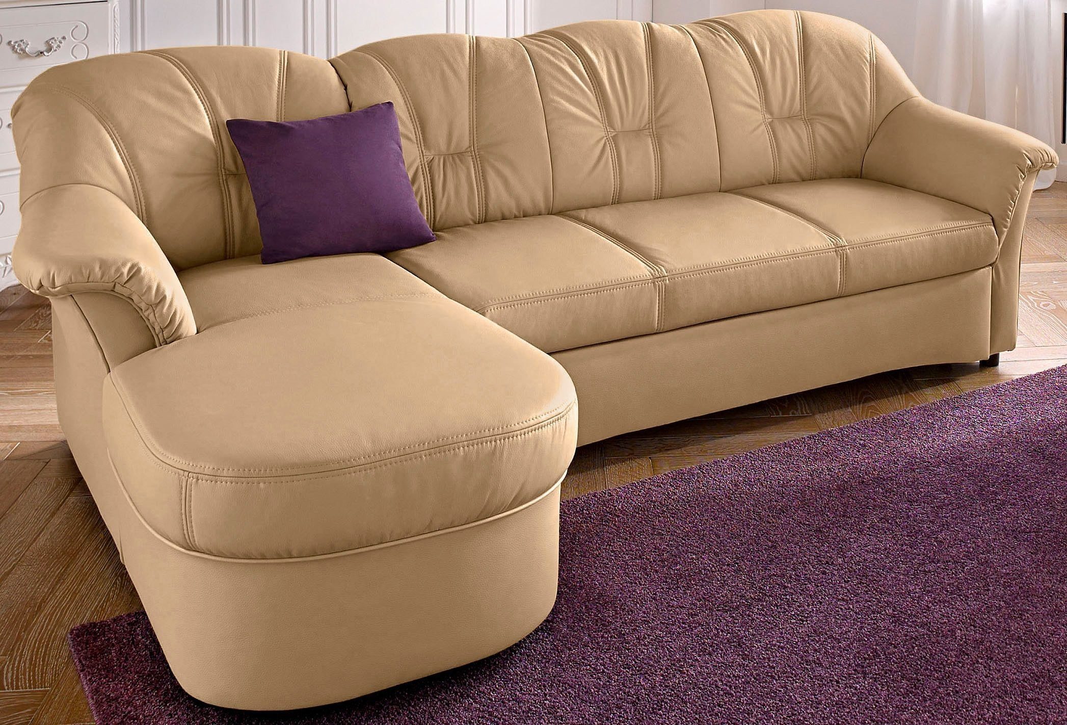 DOMO collection Ecksofa Flores Schlafsofa, B/T/H: 233/142/86 cm, L-Form, wa günstig online kaufen